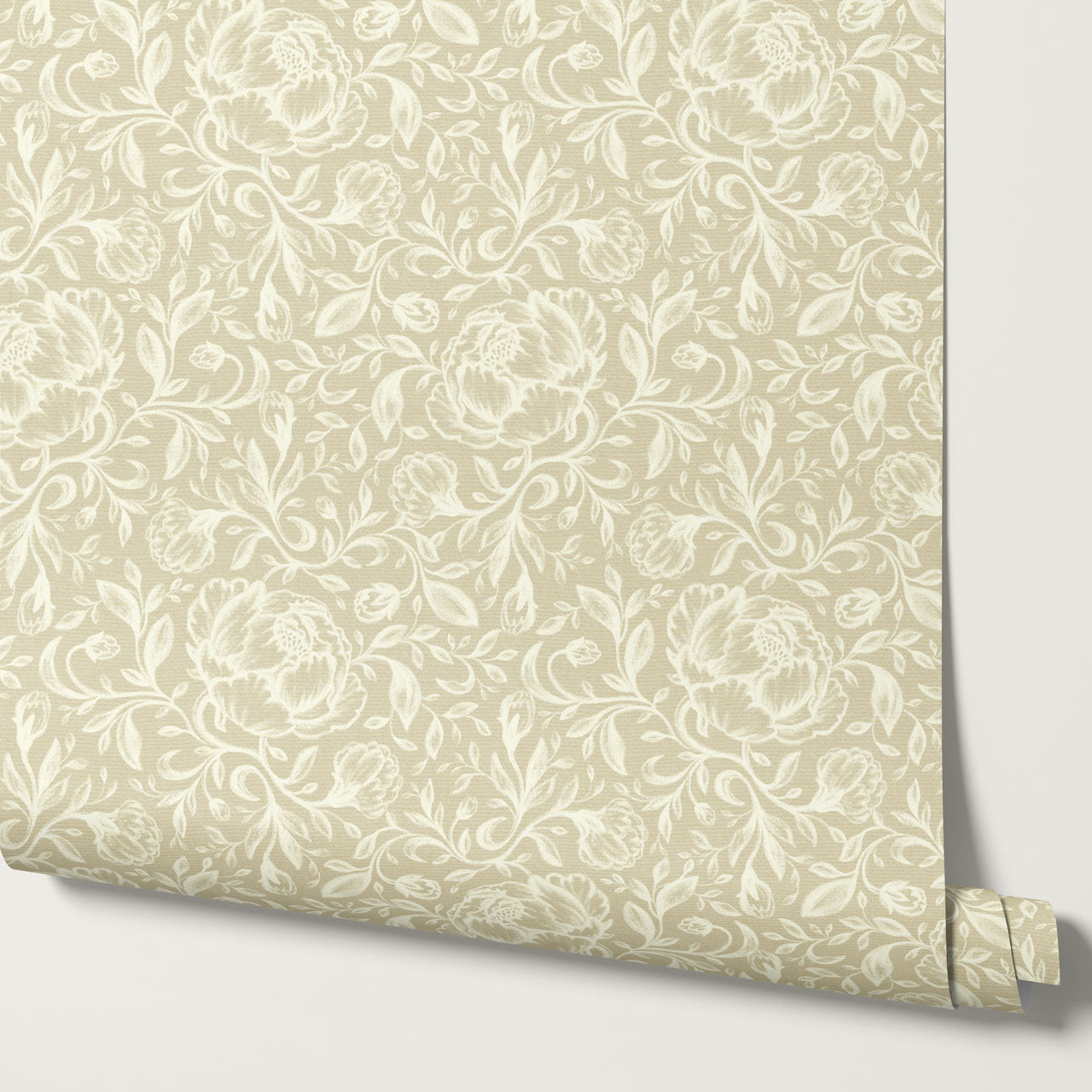 Lina Adorne Blooms Almond Wallpaper