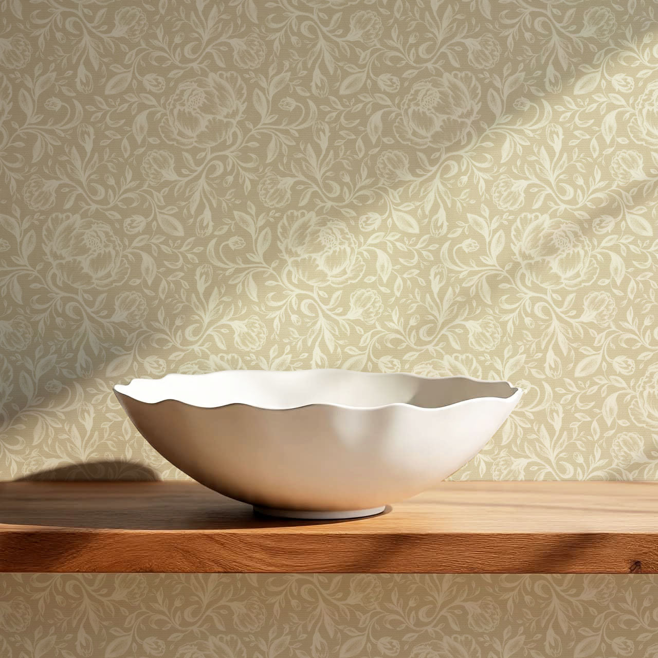 Lina Adorne Blooms Almond Wallpaper