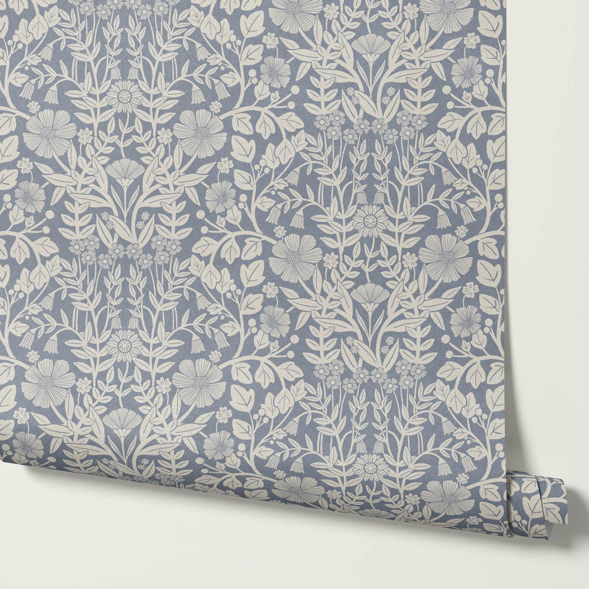 Linda Botanical Garden Powder Blue Bone Wallpaper