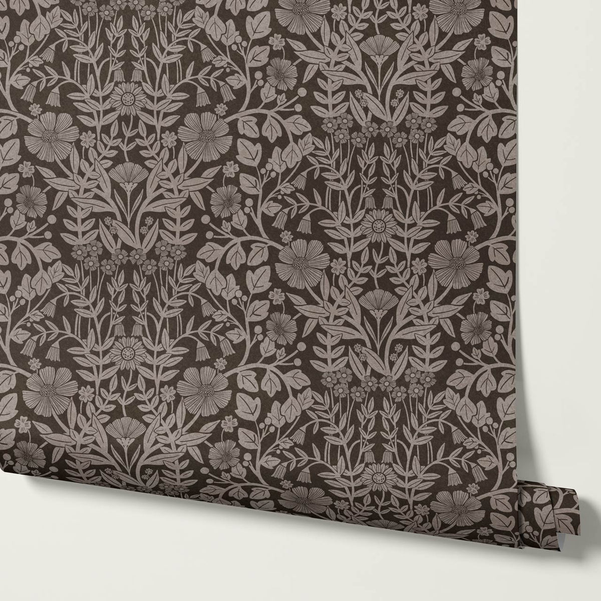 Linda Botanical Garden Espresso Taupe Wallpaper