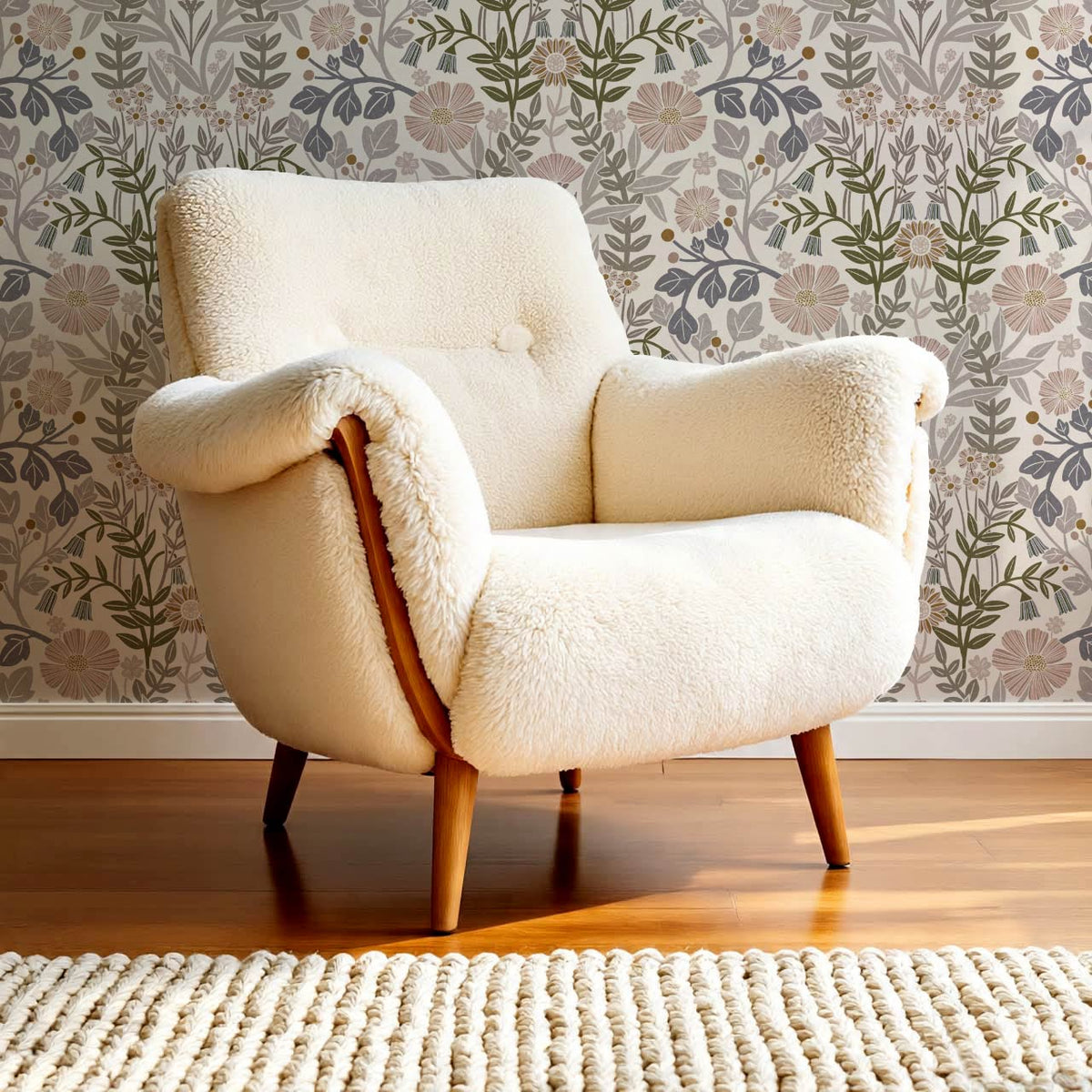 Linda Botanical Garden Plum Dust Pearl Wallpaper