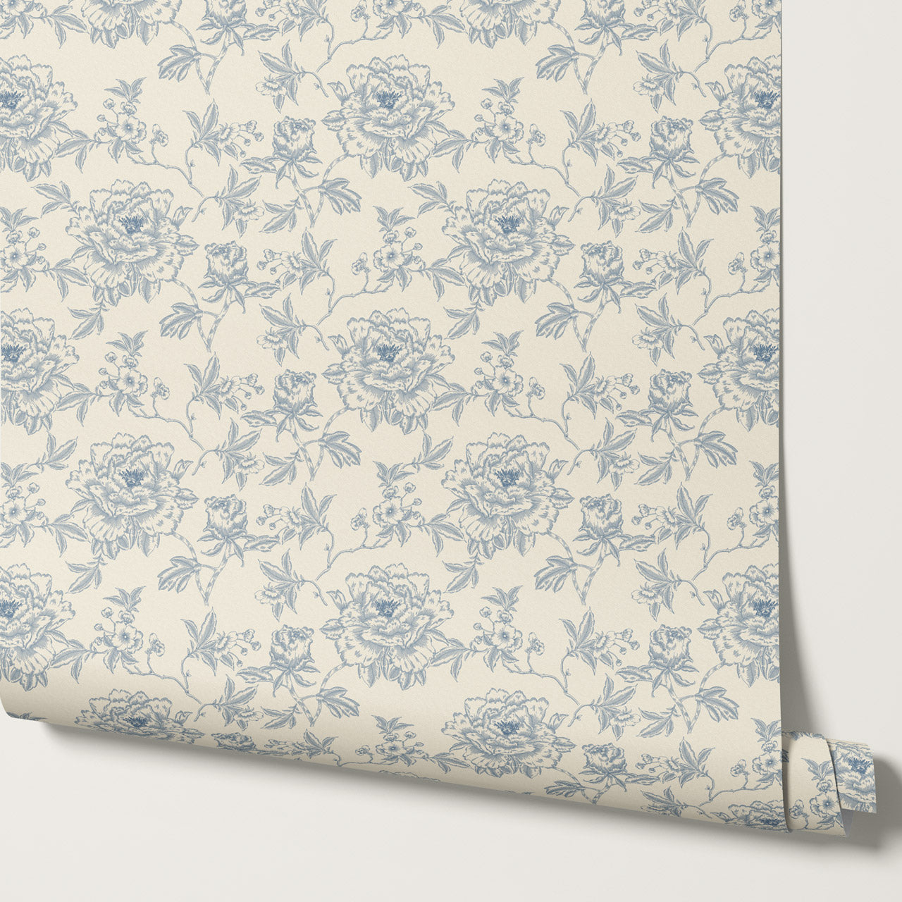 Ellesandra French Blue Peonies Wallpaper