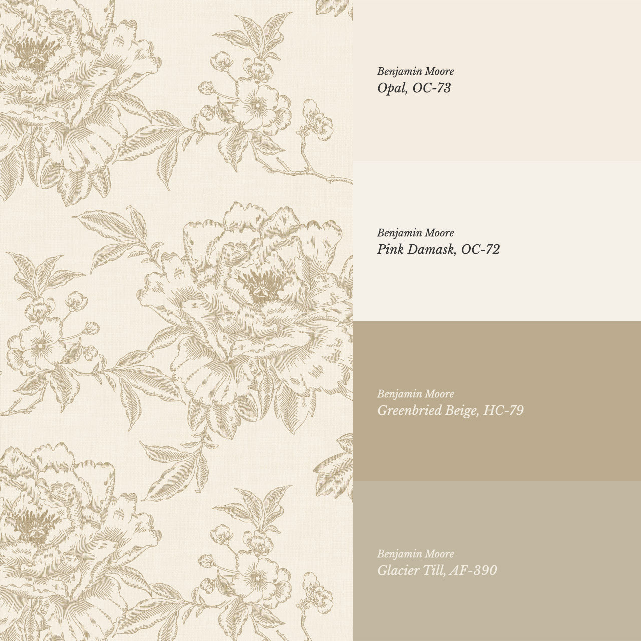 Ellesandra Neutral Beige Peonies Wallpaper
