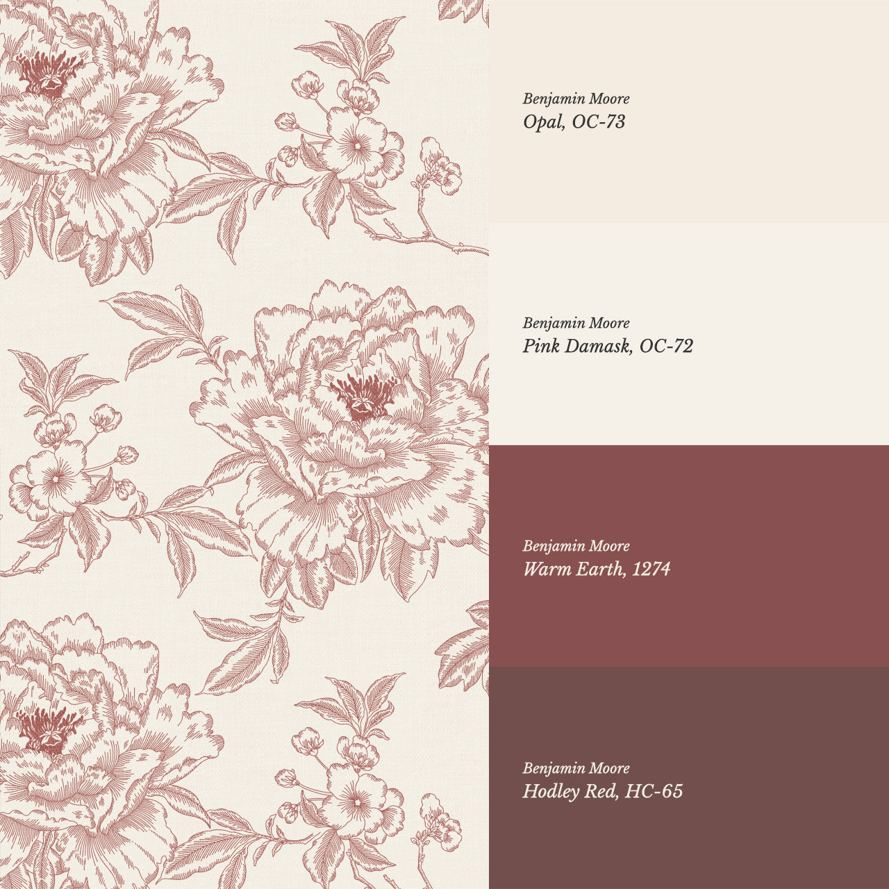Ellesandra Burgundy Peonies Wallpaper