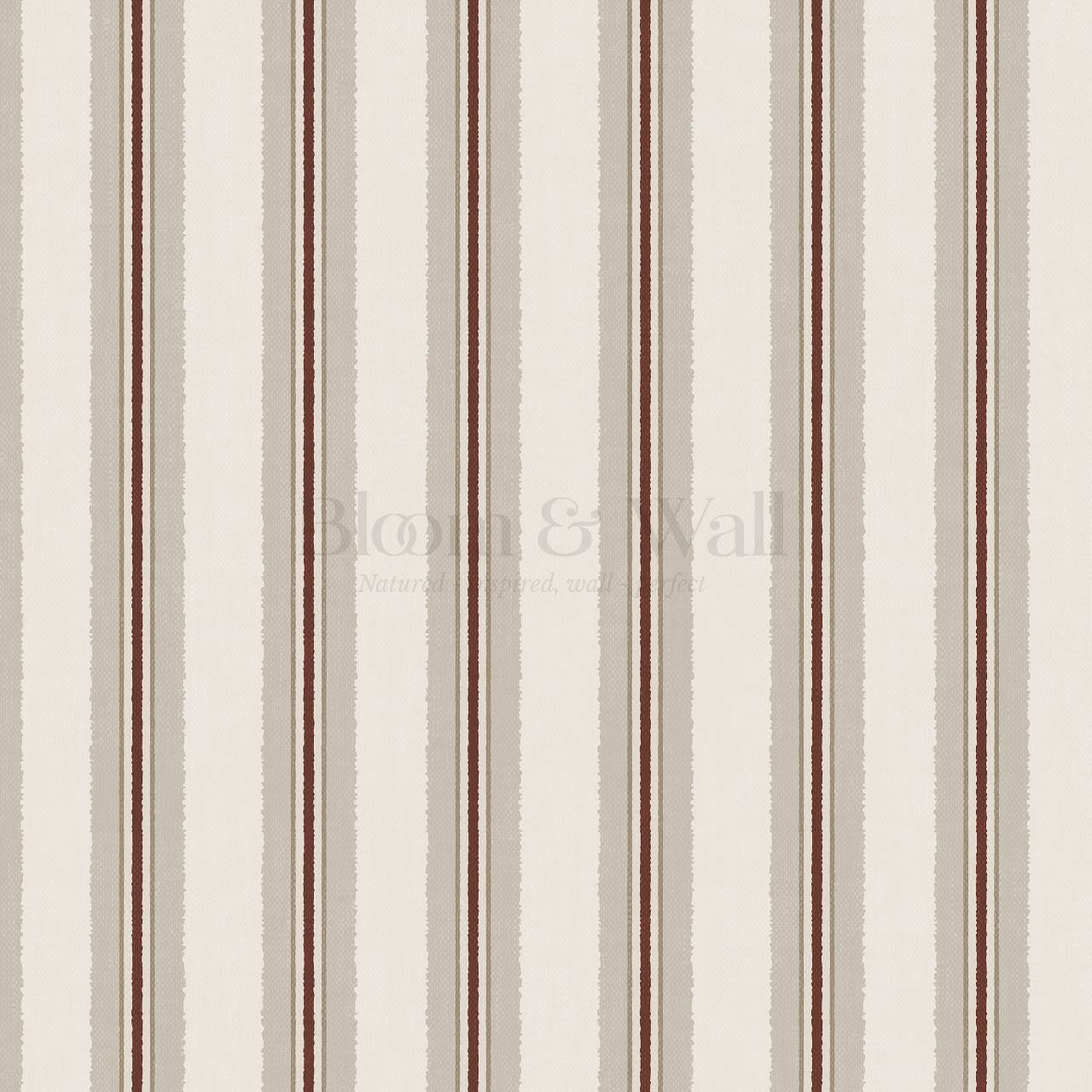 Loire Stripes Burgundy Wallpaper