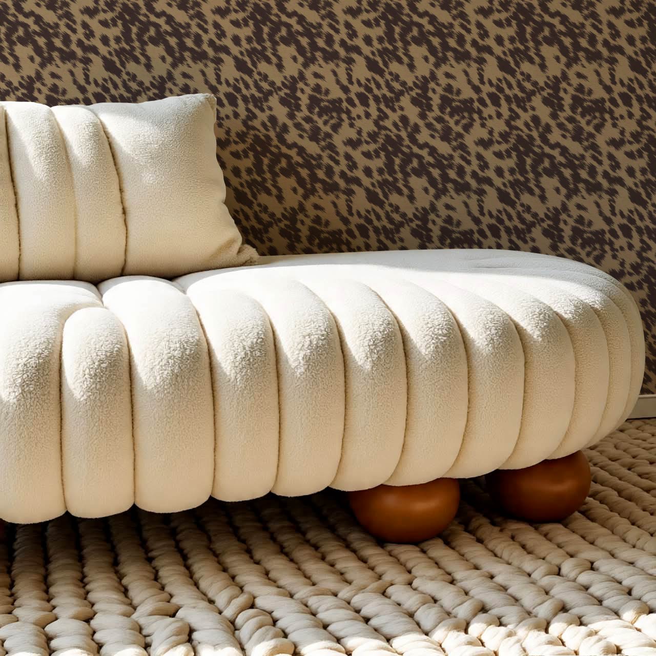 Lola Cowhide Umber Brown Wallpaper