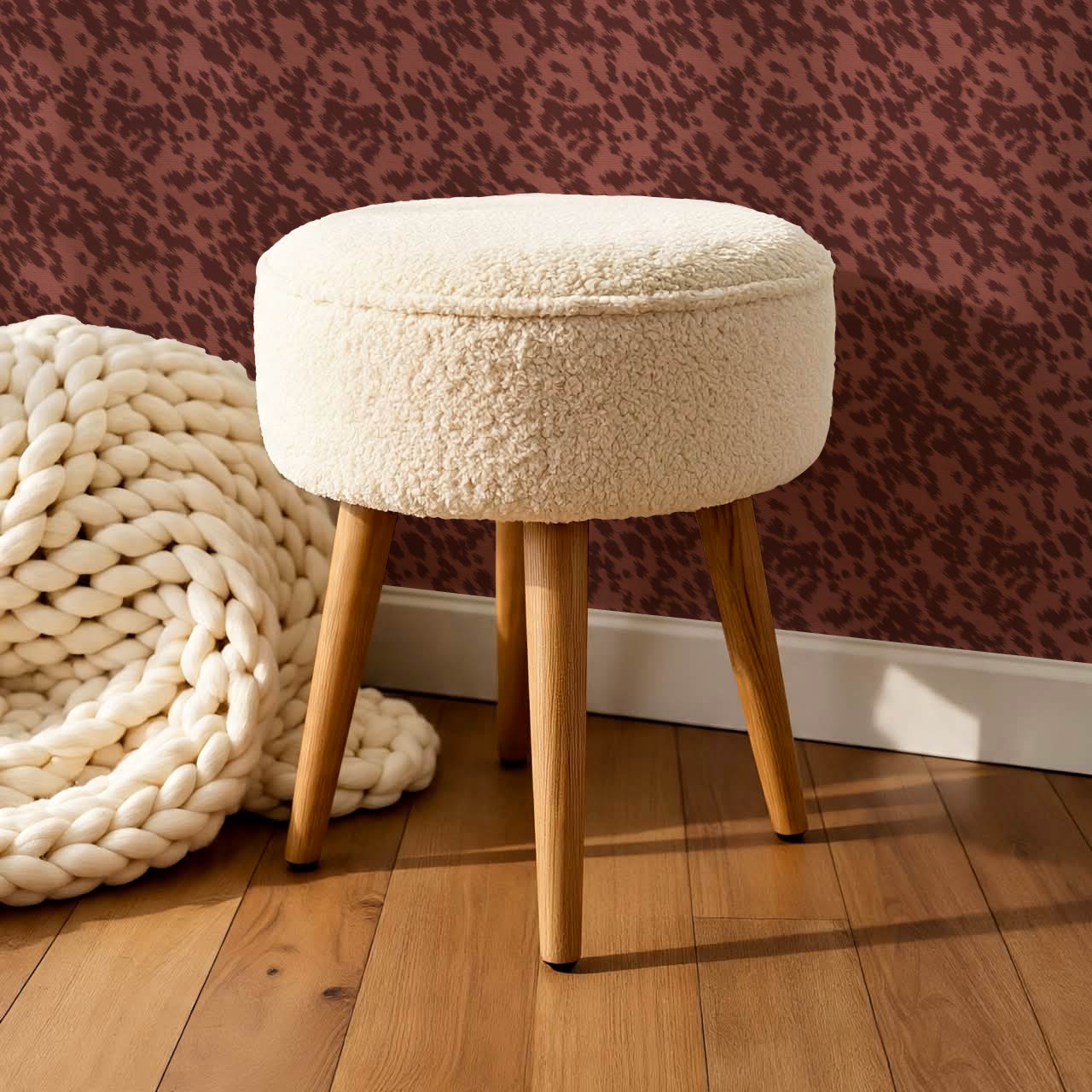 Lola Cowhide Terracotta Wine Wallpaper