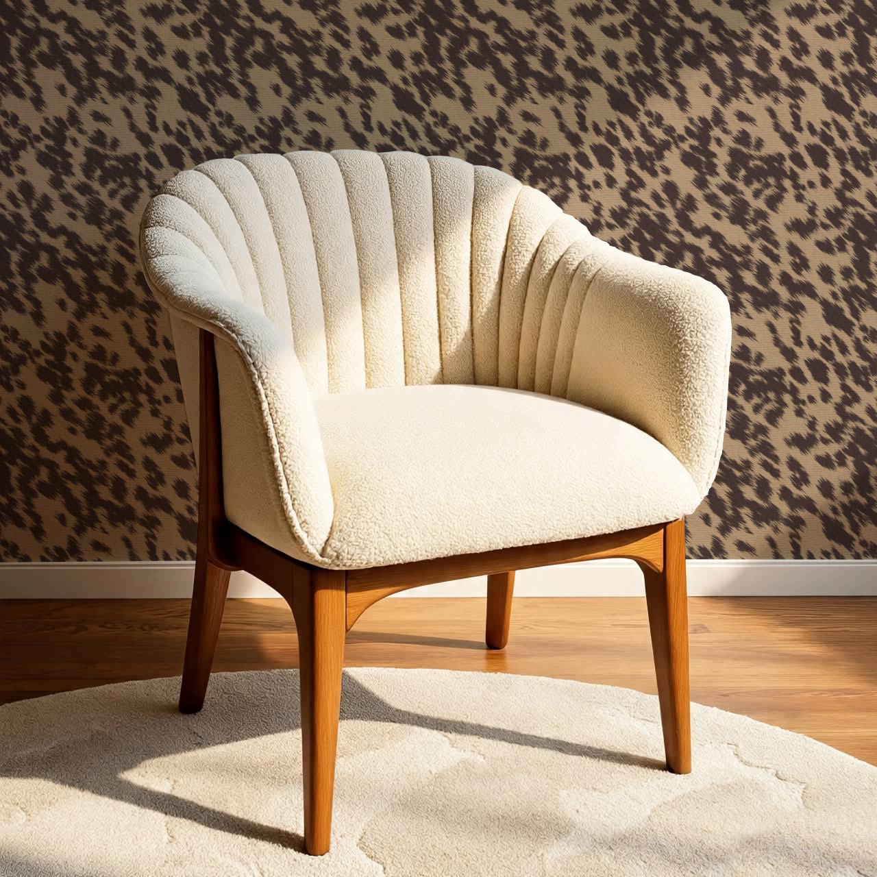 Lola Cowhide Umber Brown Wallpaper