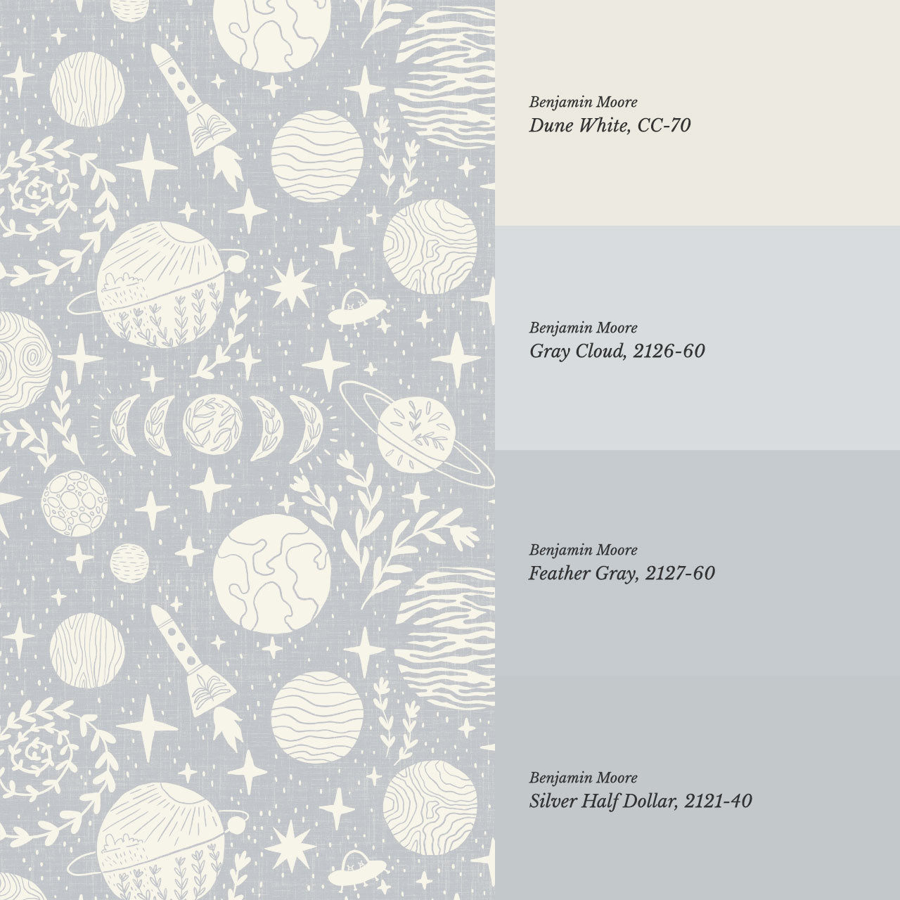 Agathe All Life is Stardust French Blue Wallpaper