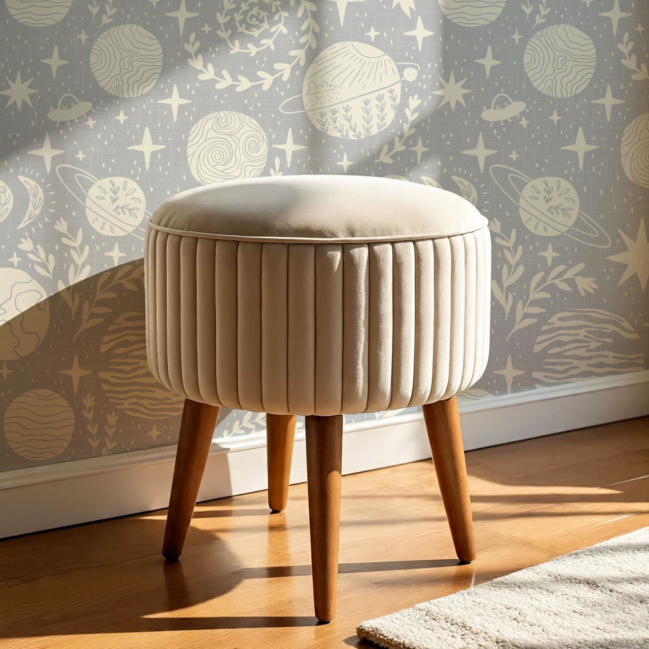 Agathe All Life is Stardust French Blue Wallpaper