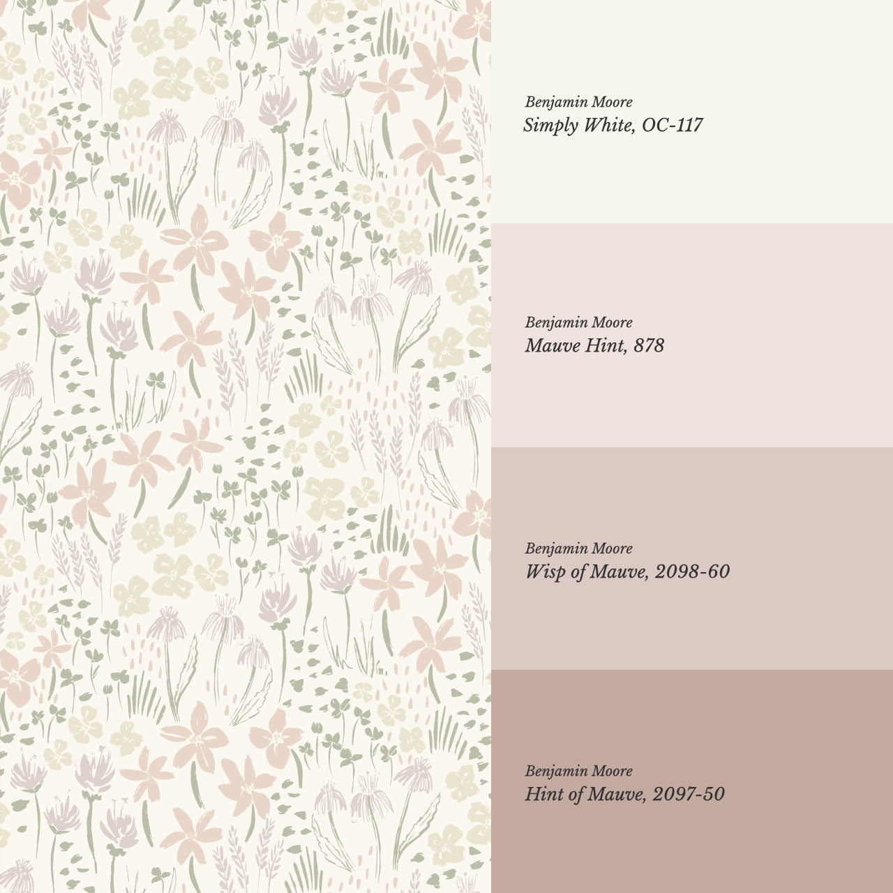 Londyn Floating Meadows Pink Oat Wallpaper