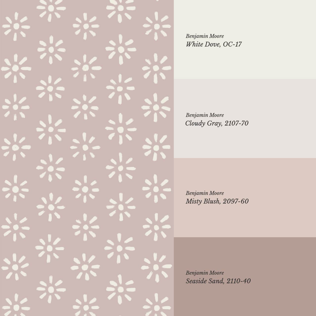 Lorena Starburst Mauve Ivory Wallpaper