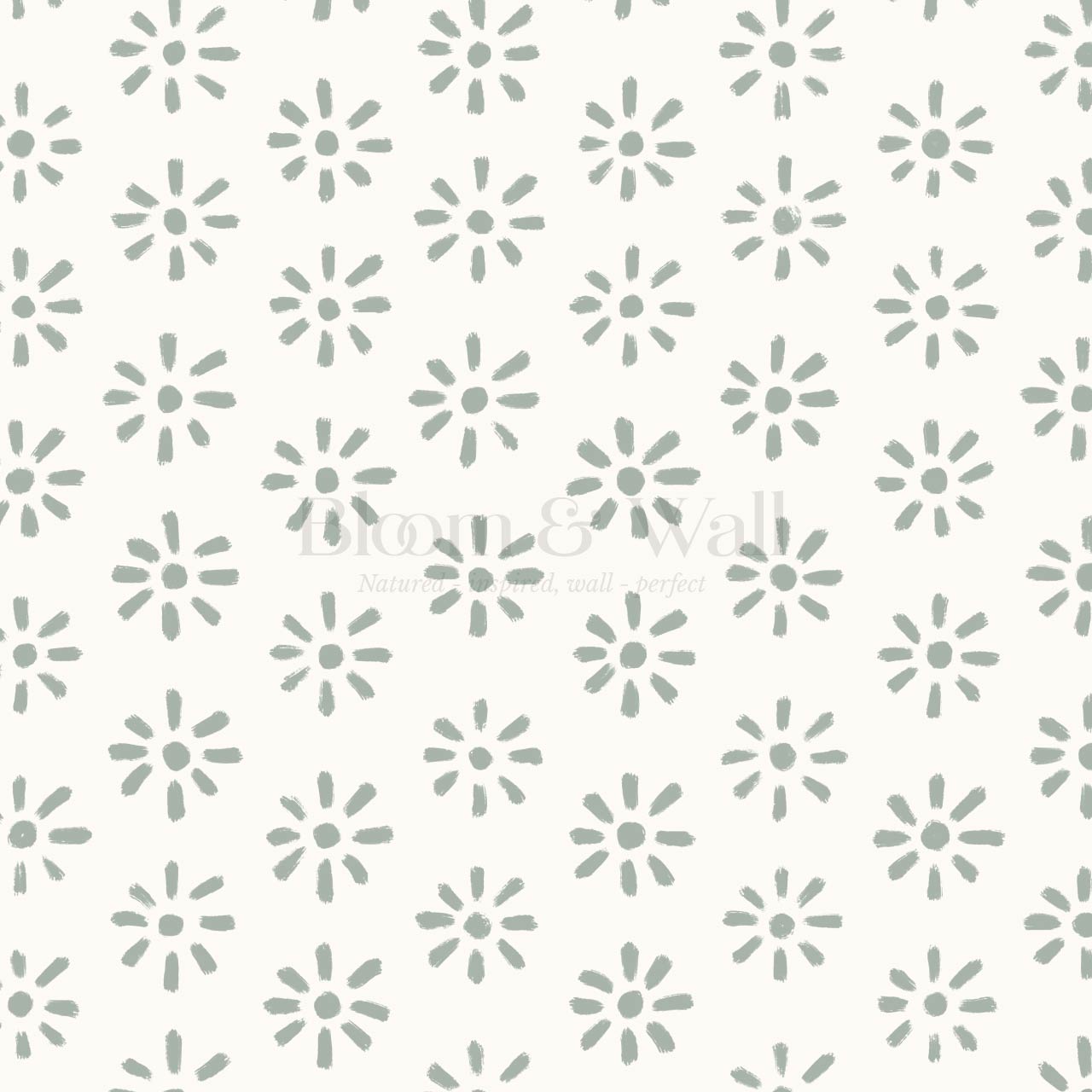 Lorena Starburst Dry Sage Cream Wallpaper