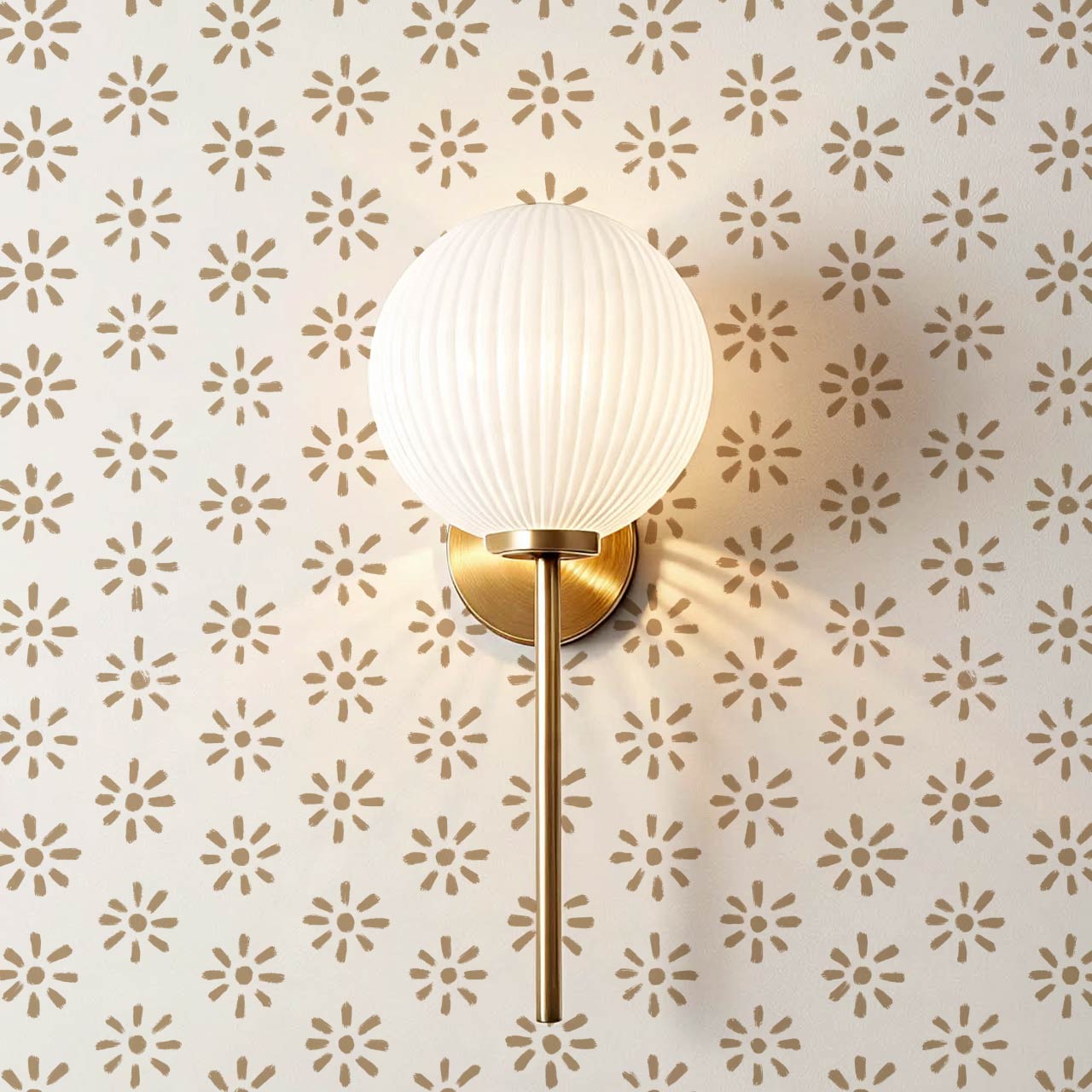 Lorena Starburst Cream Beige Wallpaper