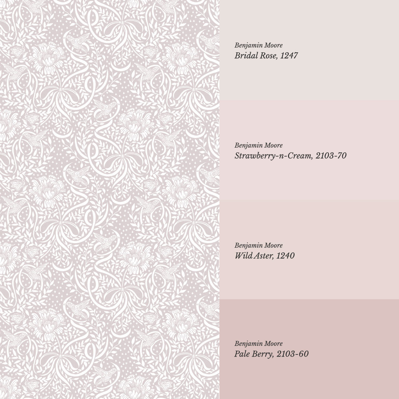 Lori Fairytale Bows Mauve Wallpaper