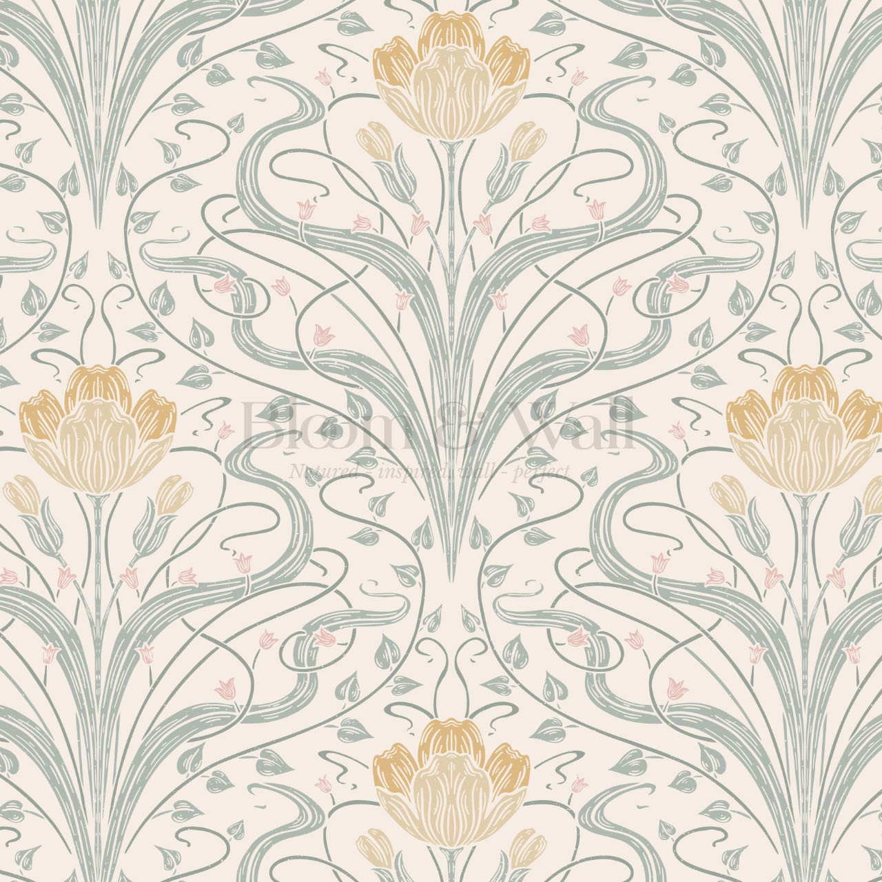 Louve Large Flora Nouveau Butter Ivory Wallpaper