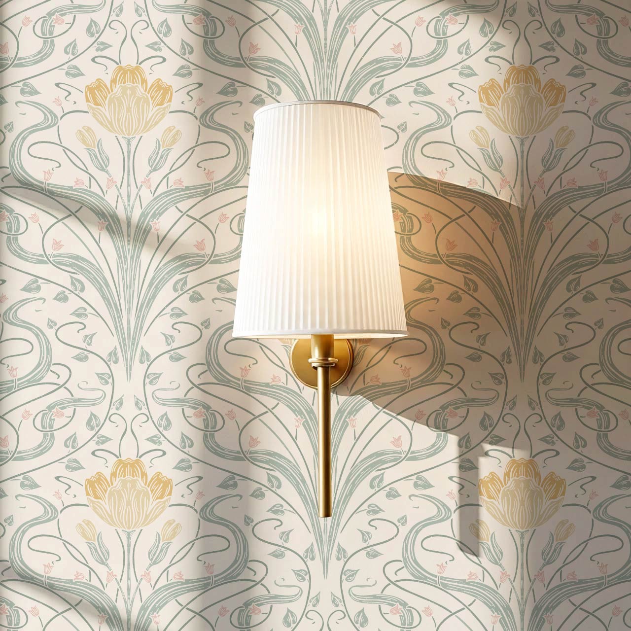 Louve Large Flora Nouveau Butter Ivory Wallpaper
