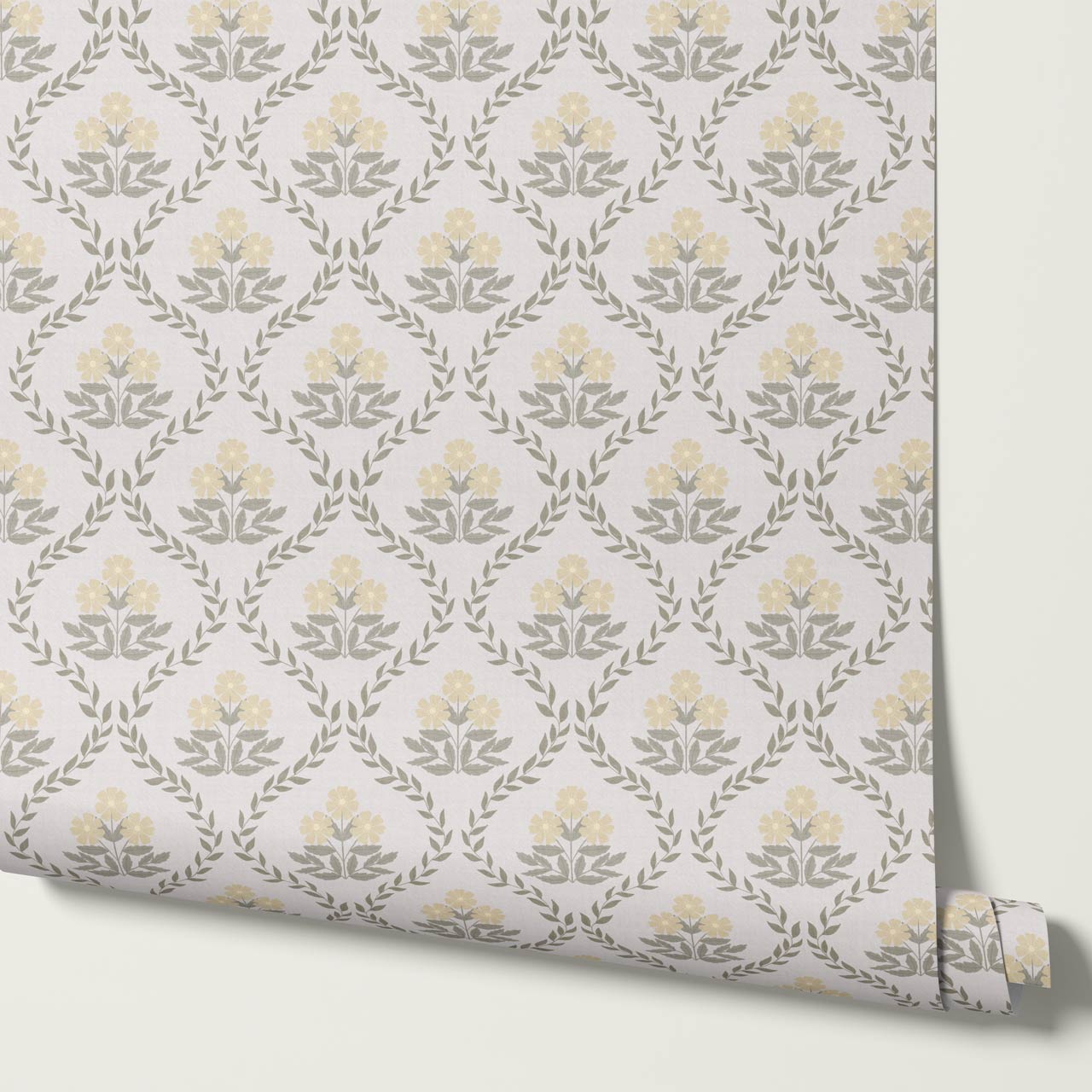 Loviise Grandmillennial Floral Taupe Almond Wallpaper