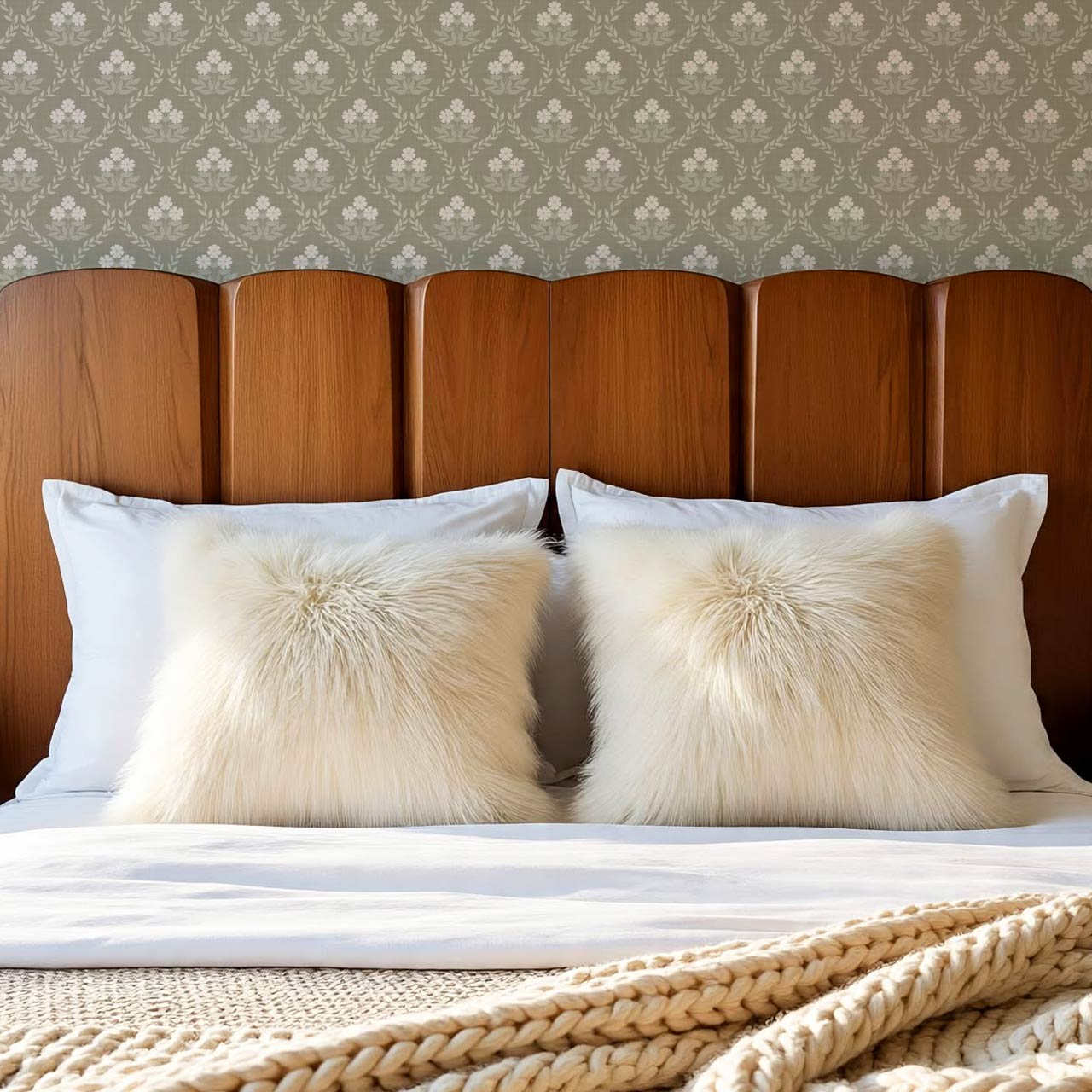 Loviise Grandmillennial Floral Pearl Stone Wallpaper