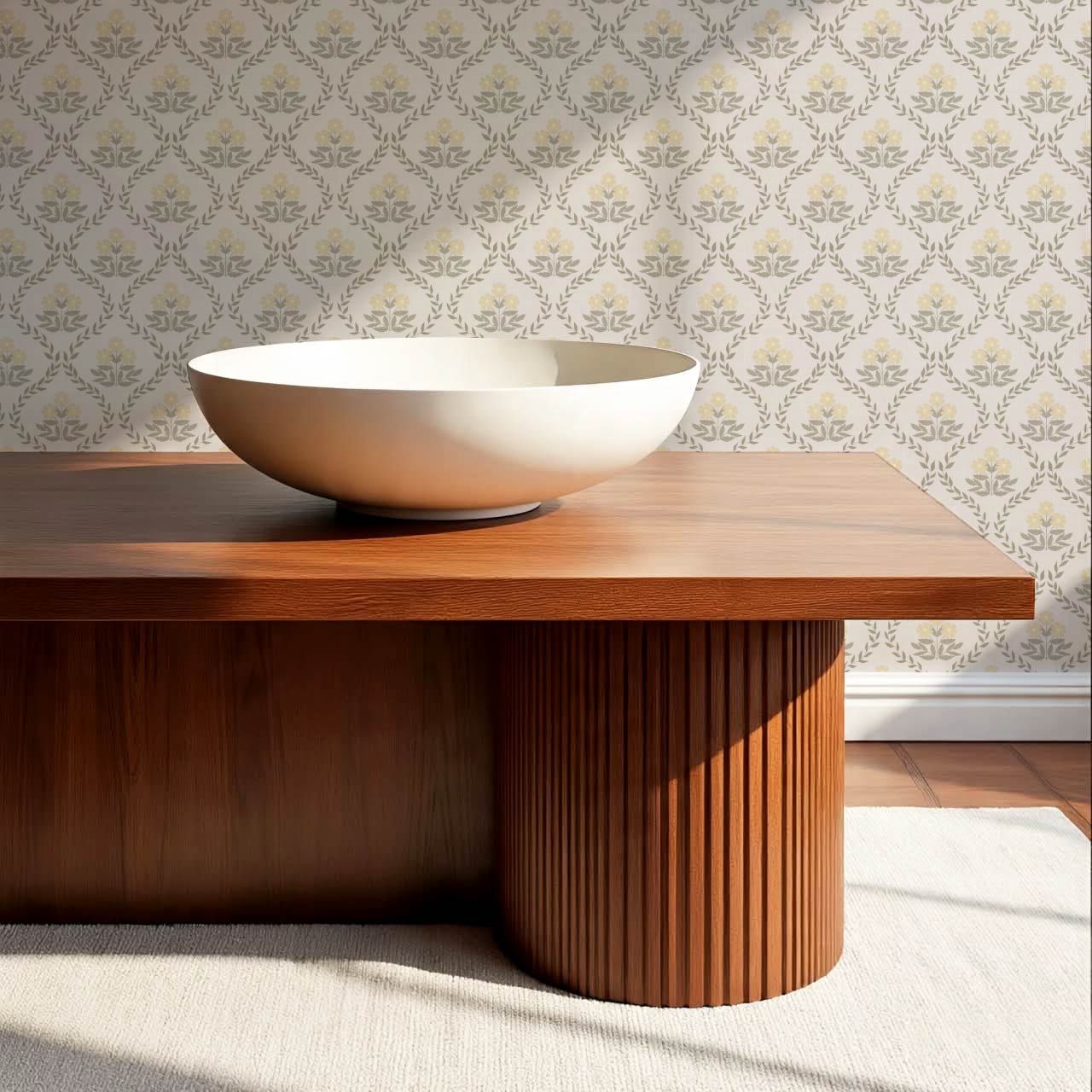 Loviise Grandmillennial Floral Taupe Almond Wallpaper