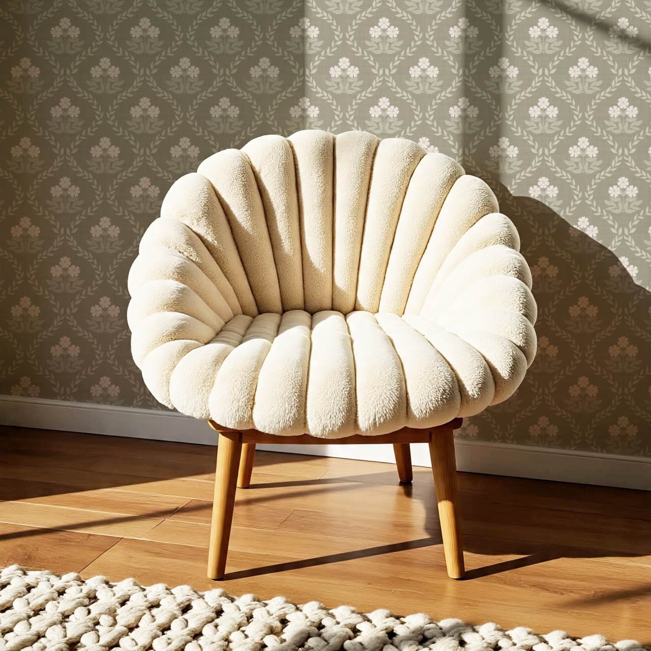 Loviise Grandmillennial Floral Pearl Stone Wallpaper