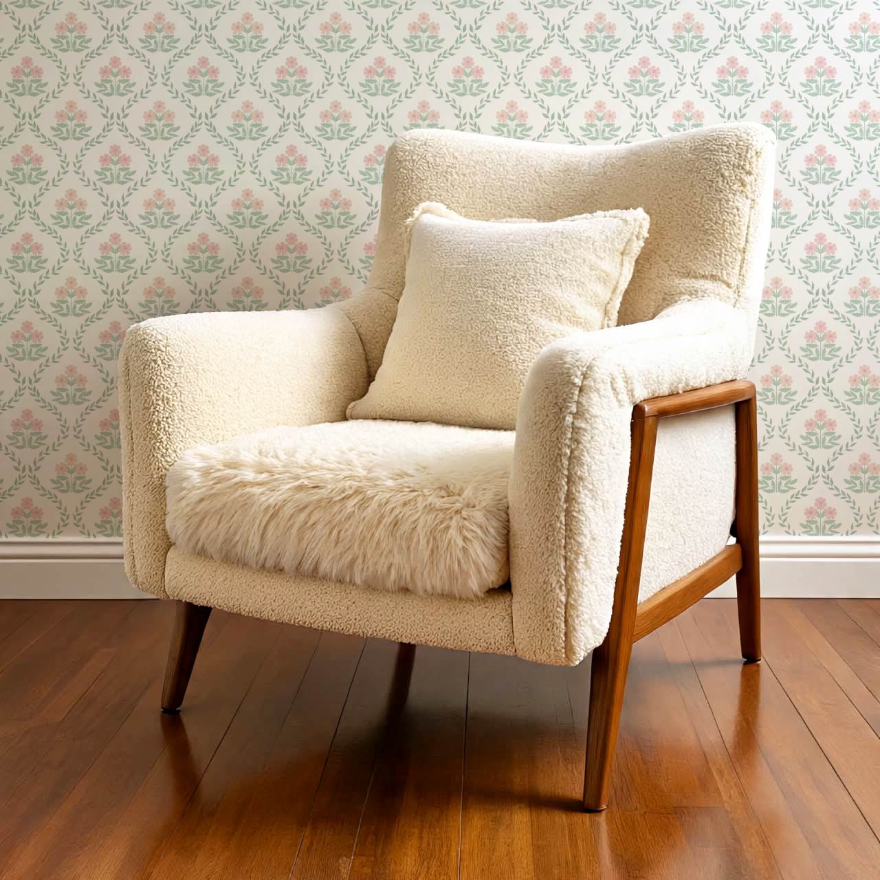Loviise Grandmillennial Floral Green Blush Wallpaper