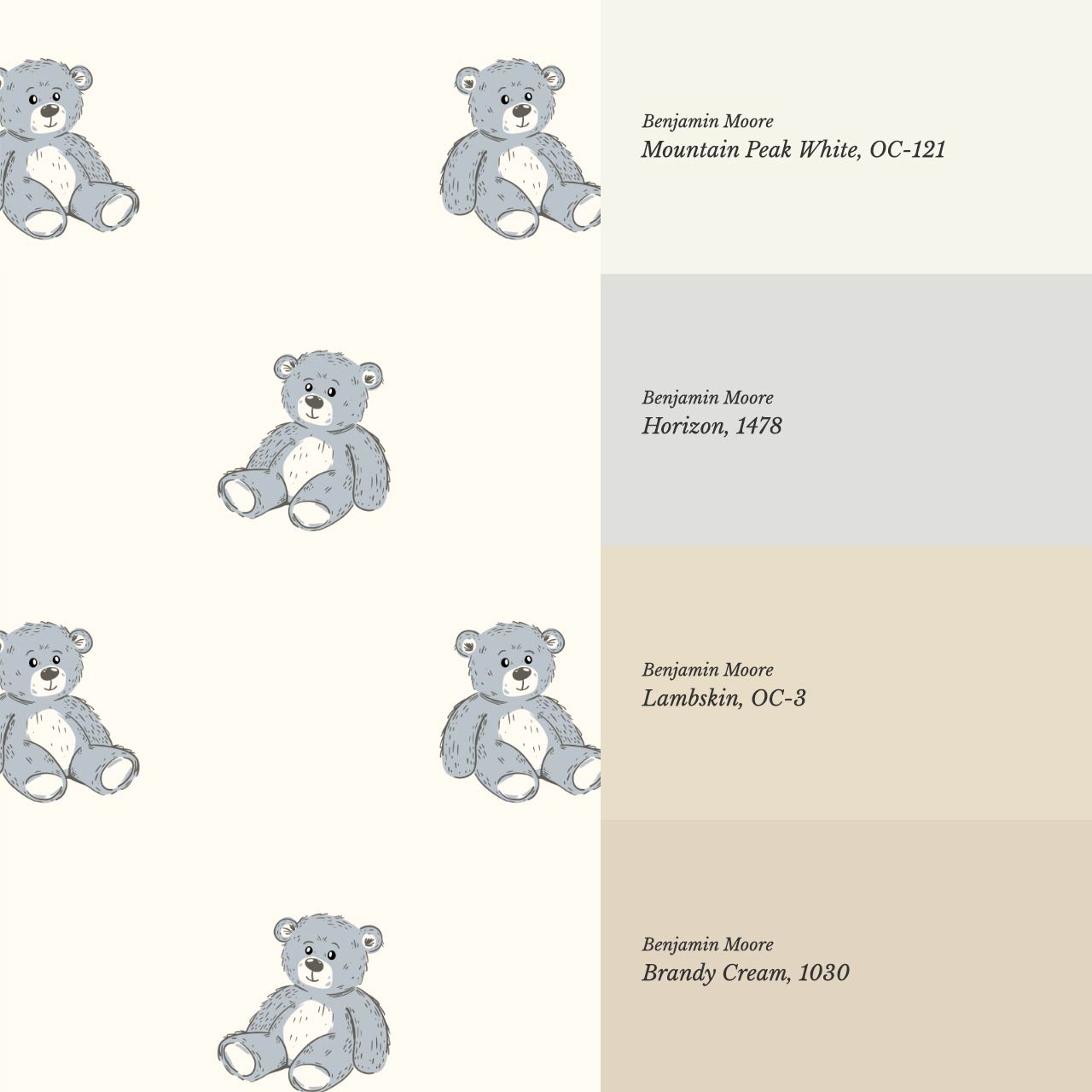 Lucas Teddy Bear Cream Wallpaper