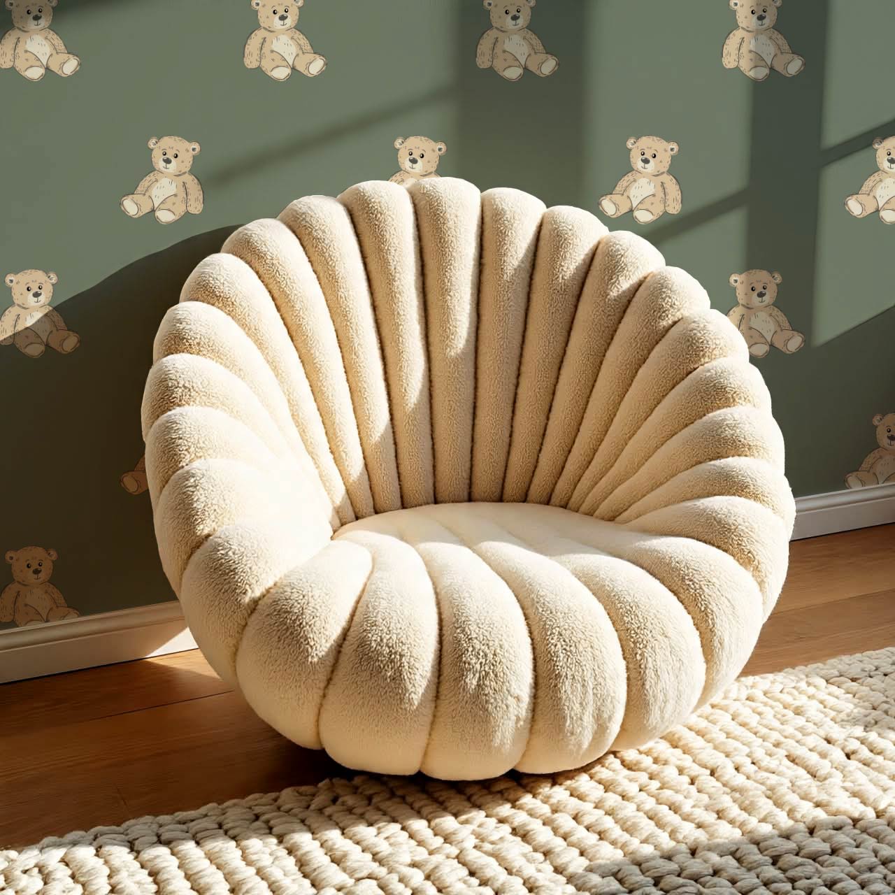 Lucas Teddy Bear Olive Green Wallpaper