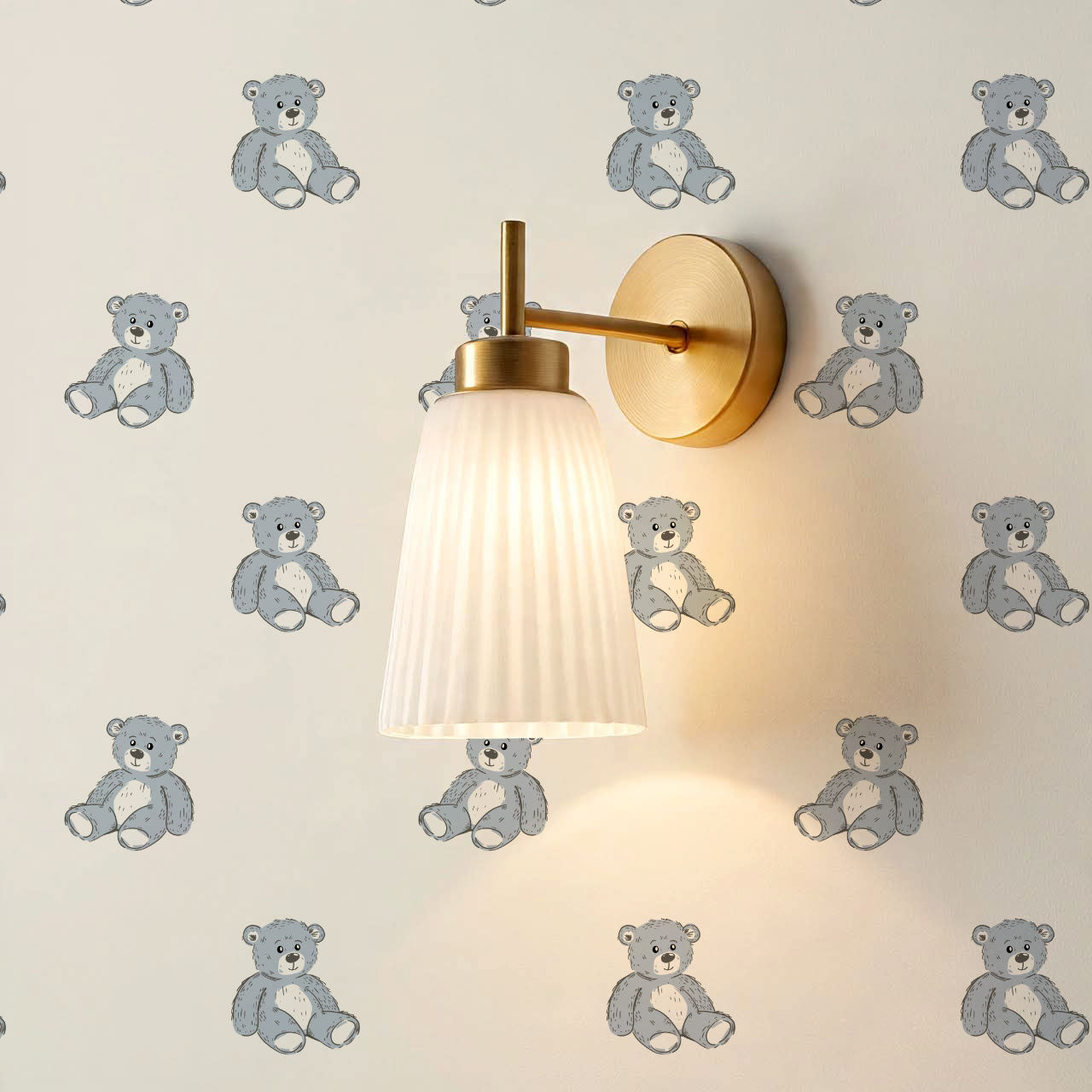 Lucas Teddy Bear Cream Wallpaper