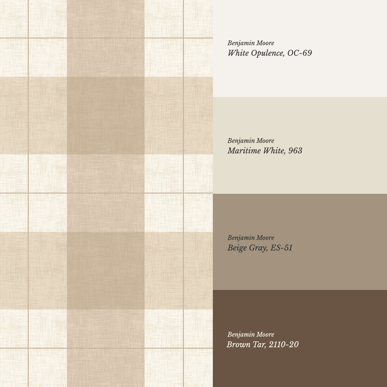 Lucia Gingham Linen Warm Oat Wallpaper