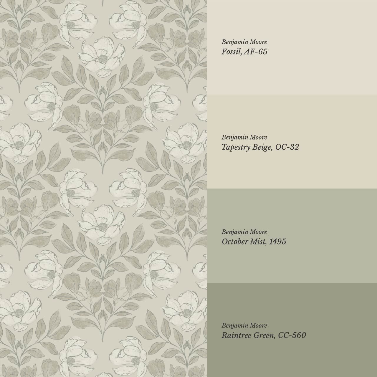 Lucy Magnolia Dry Sage Wallpaper