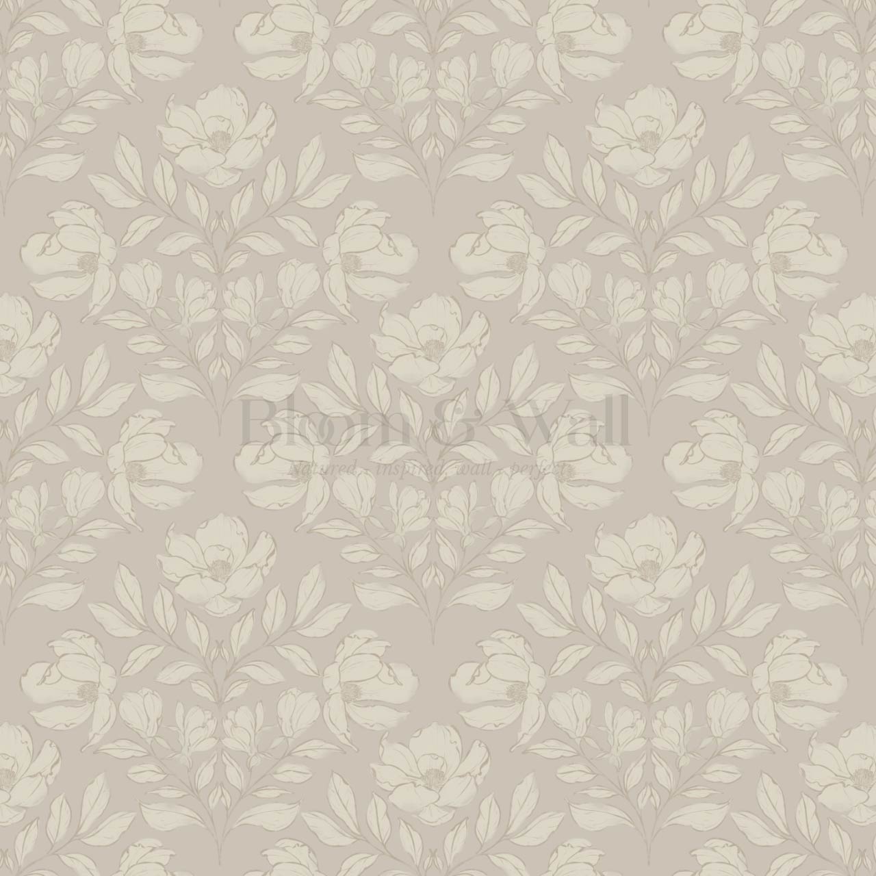 Lucy Magnolia Blush Taupe Wallpaper