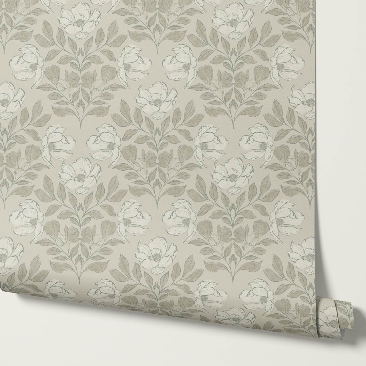 Lucy Magnolia Dry Sage Wallpaper