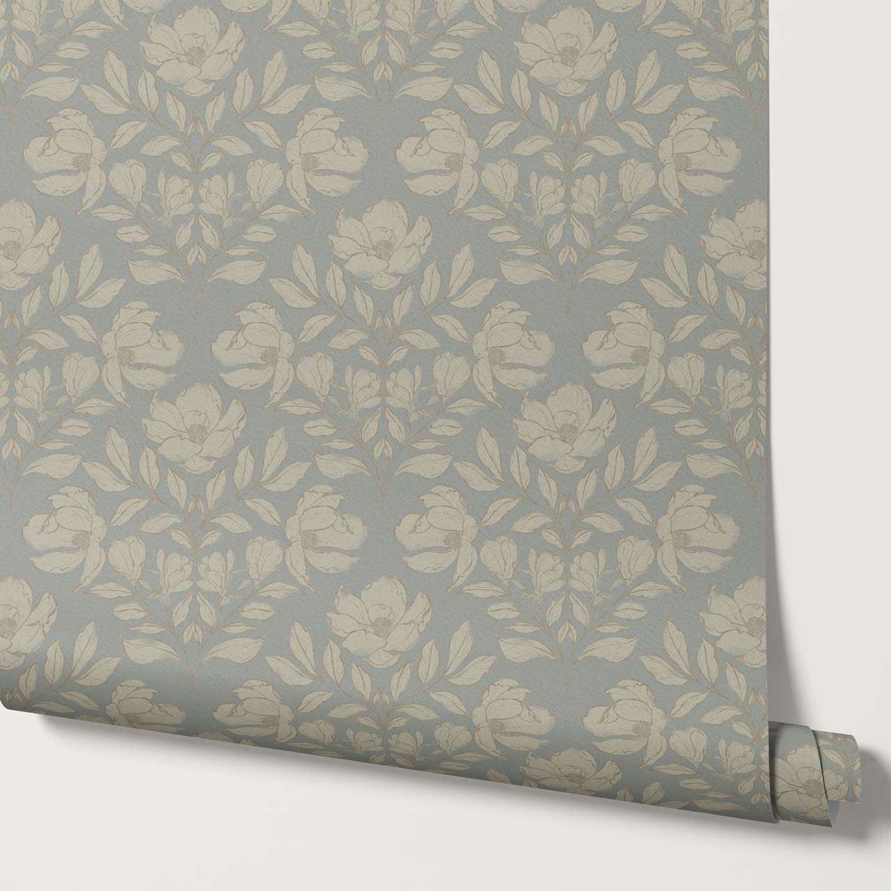 Lucy Magnolia Dusty Sea Glass Wallpaper