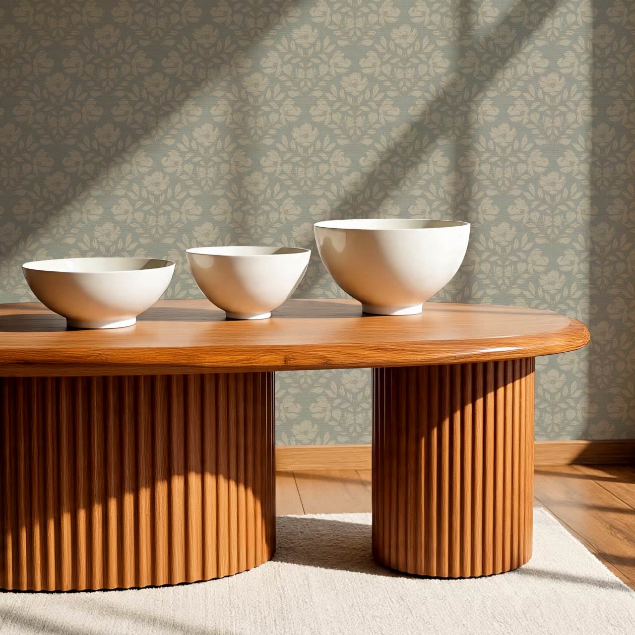 Lucy Magnolia Dusty Sea Glass Wallpaper