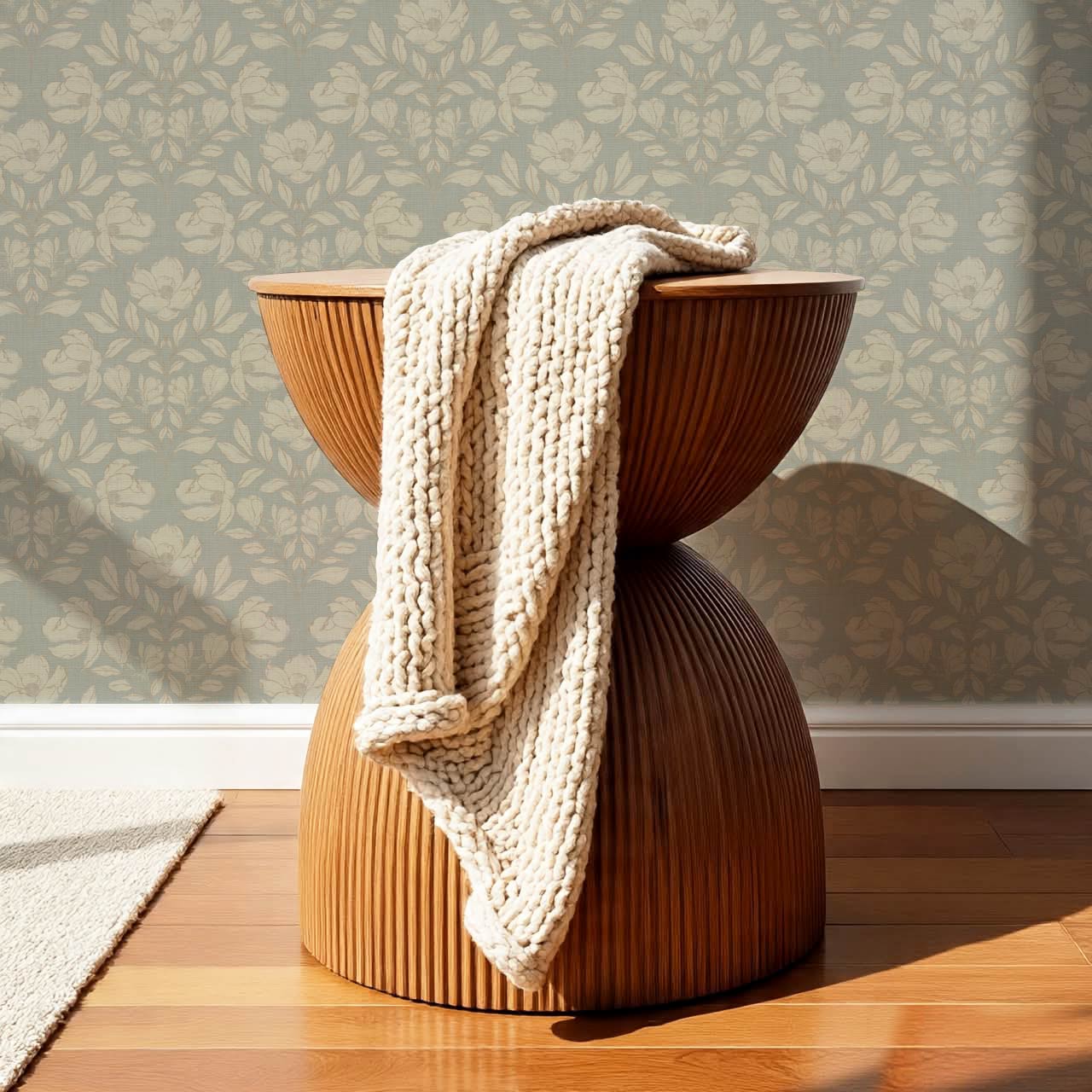 Lucy Magnolia Dusty Sea Glass Wallpaper