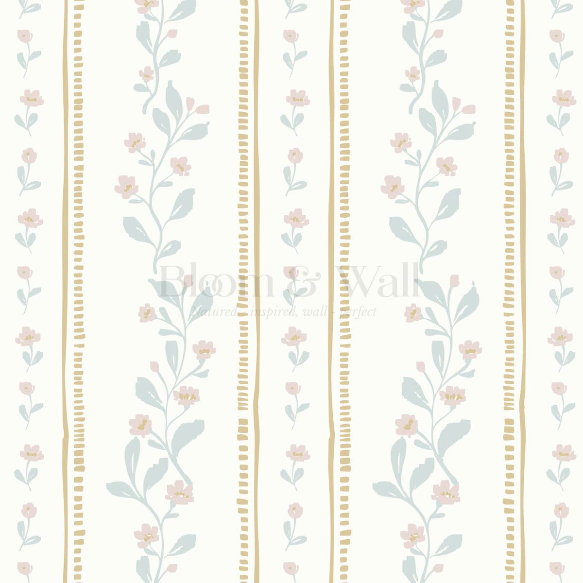 Luissa Cottage Ribbon Cream Honey Blush Wallpaper