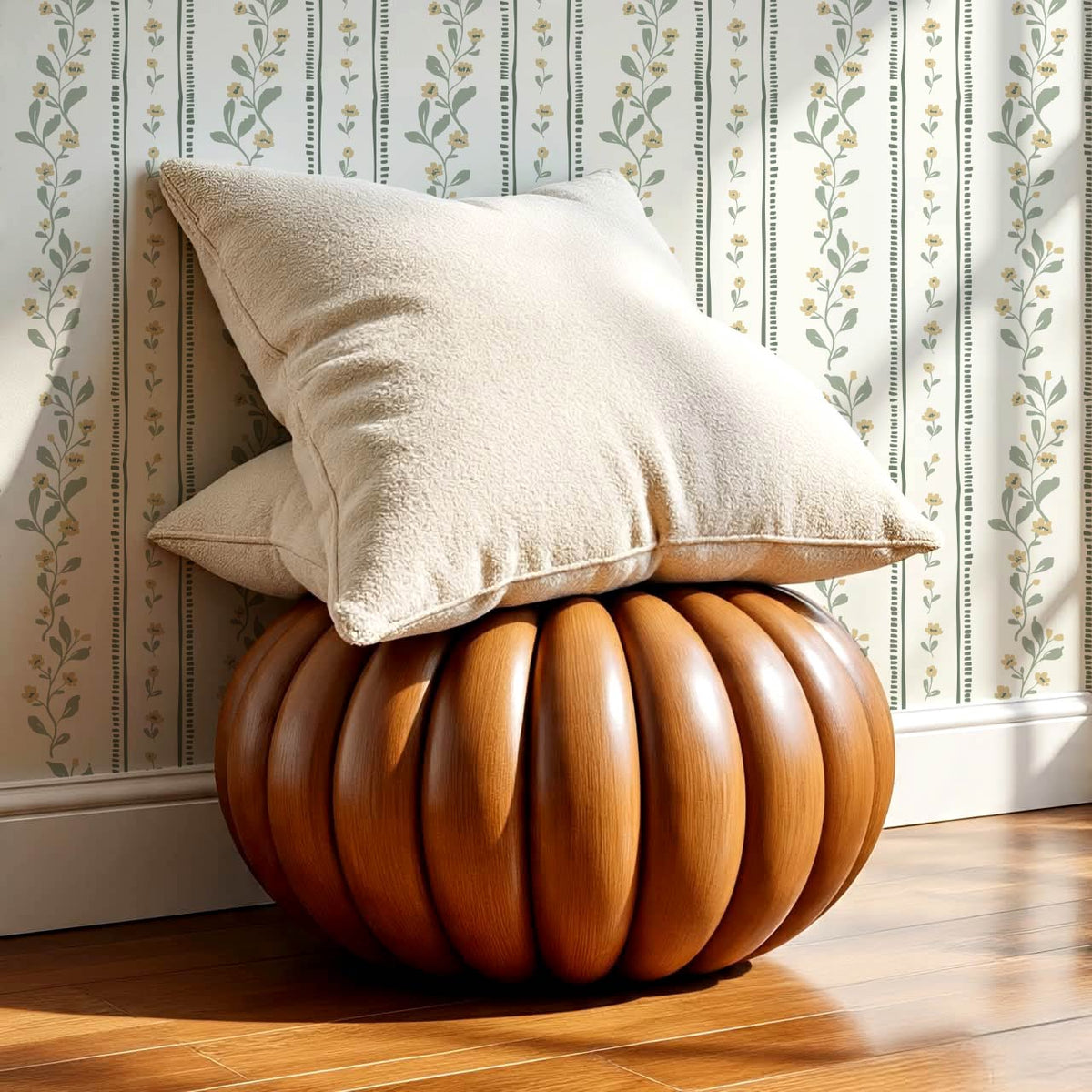 Luissa Cottage Ribbon Cream Sage Honey Wallpaper