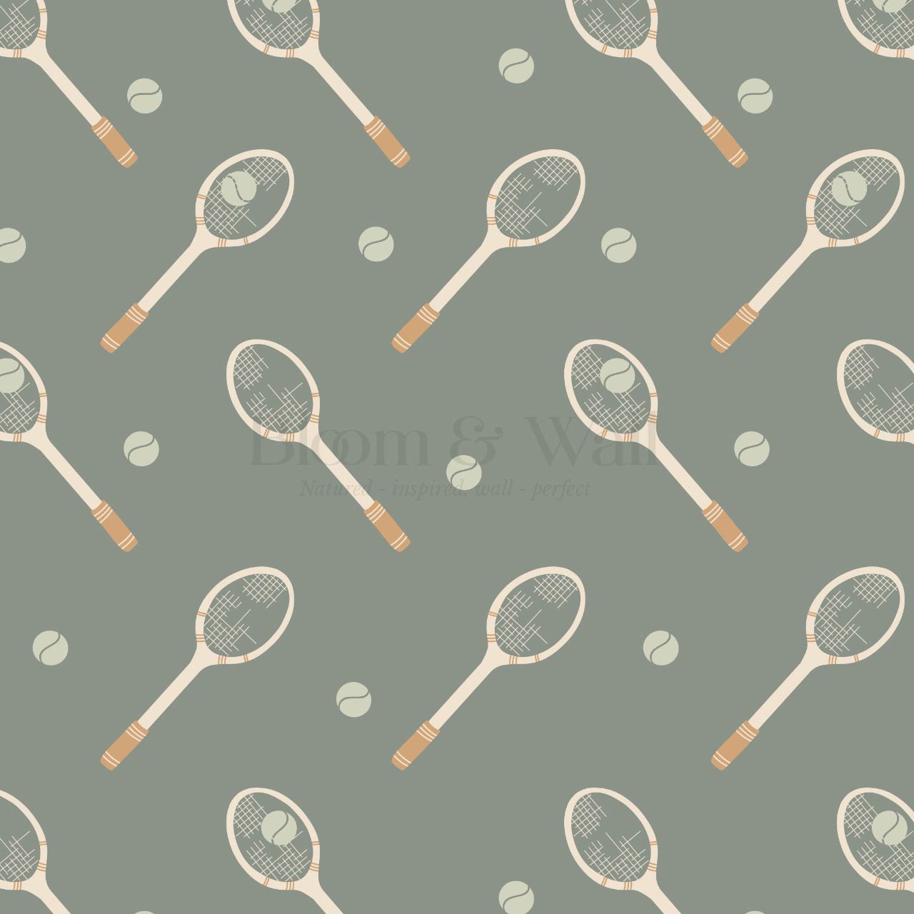 Luka Country Club Tennis Olive Ochre Wallpaper