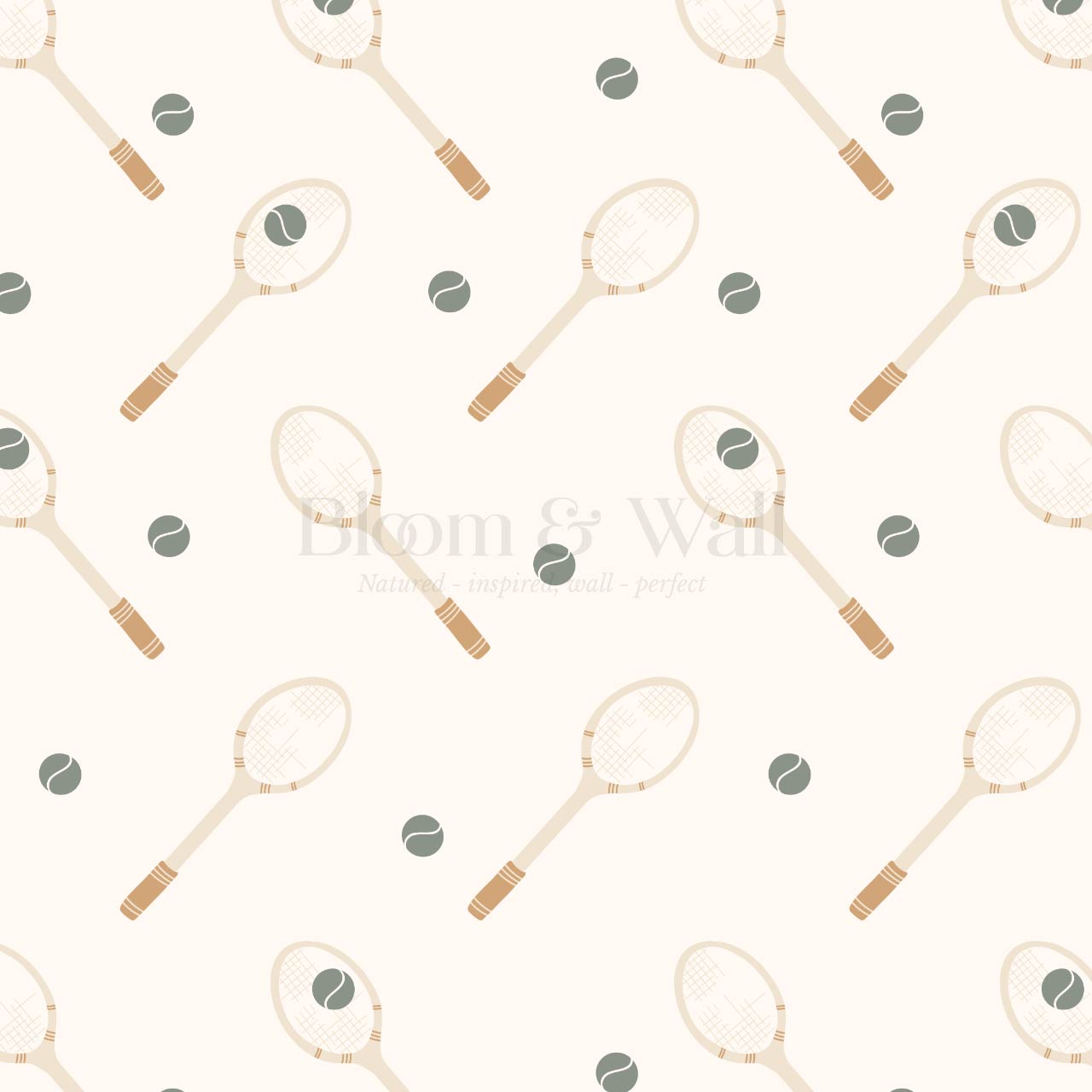 Luka Country Club Tennis Cream Ochre Wallpaper