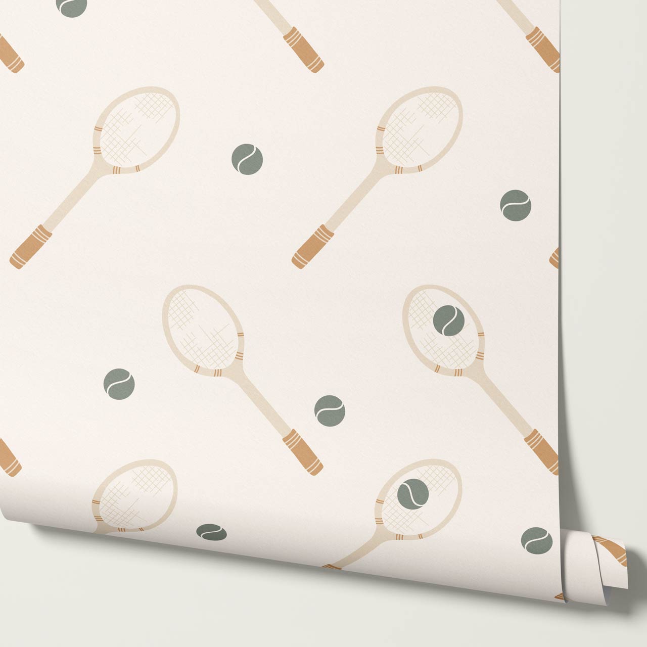 Luka Country Club Tennis Cream Ochre Wallpaper