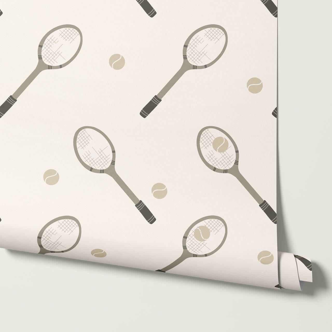 Luka Country Club Tennis Cream Sage Wallpaper