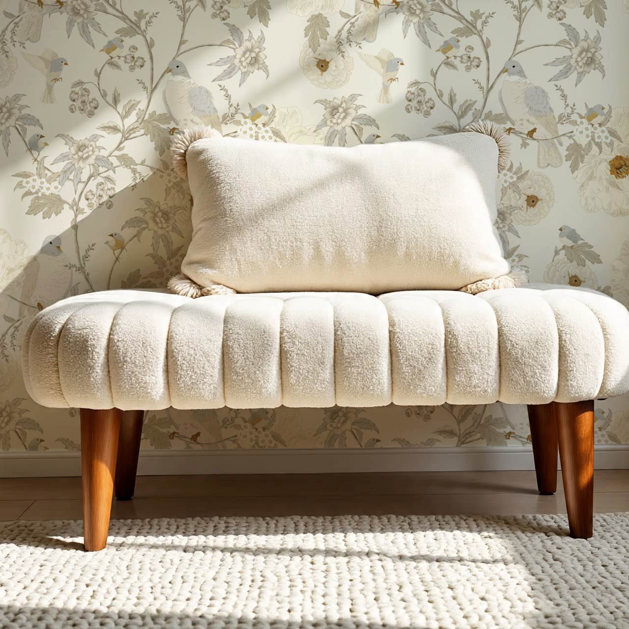Lulee Whispering Dove Chinoiserie Ivory Wallpaper