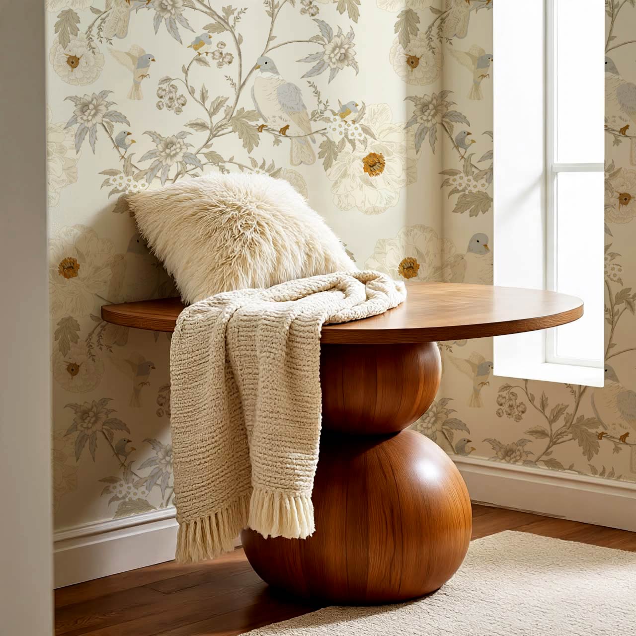 Lulee Whispering Dove Chinoiserie Ivory Wallpaper