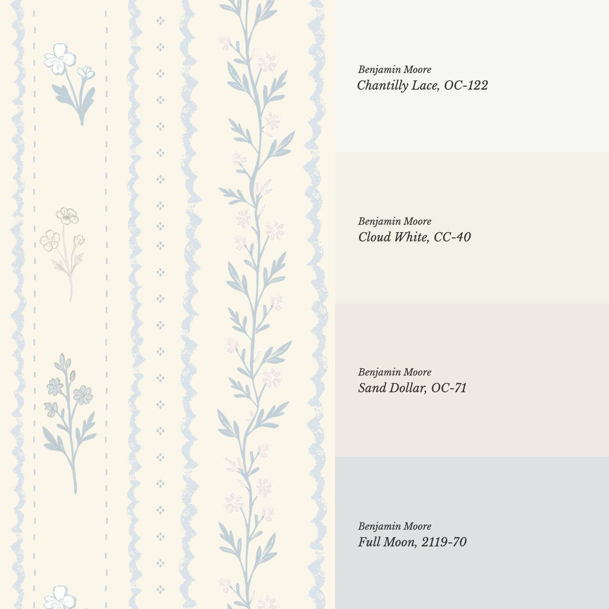 Lulu Decorative Floral Stripe Butter Sage Wallpaper