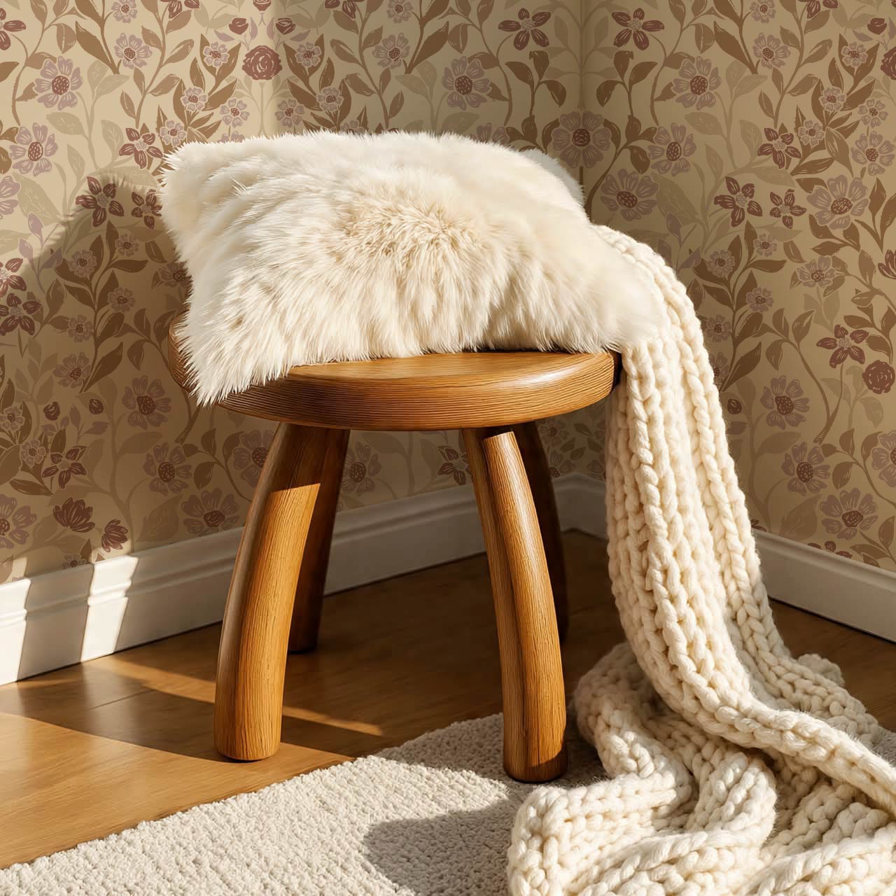 Lylou Blossom Tan Brown Wallpaper