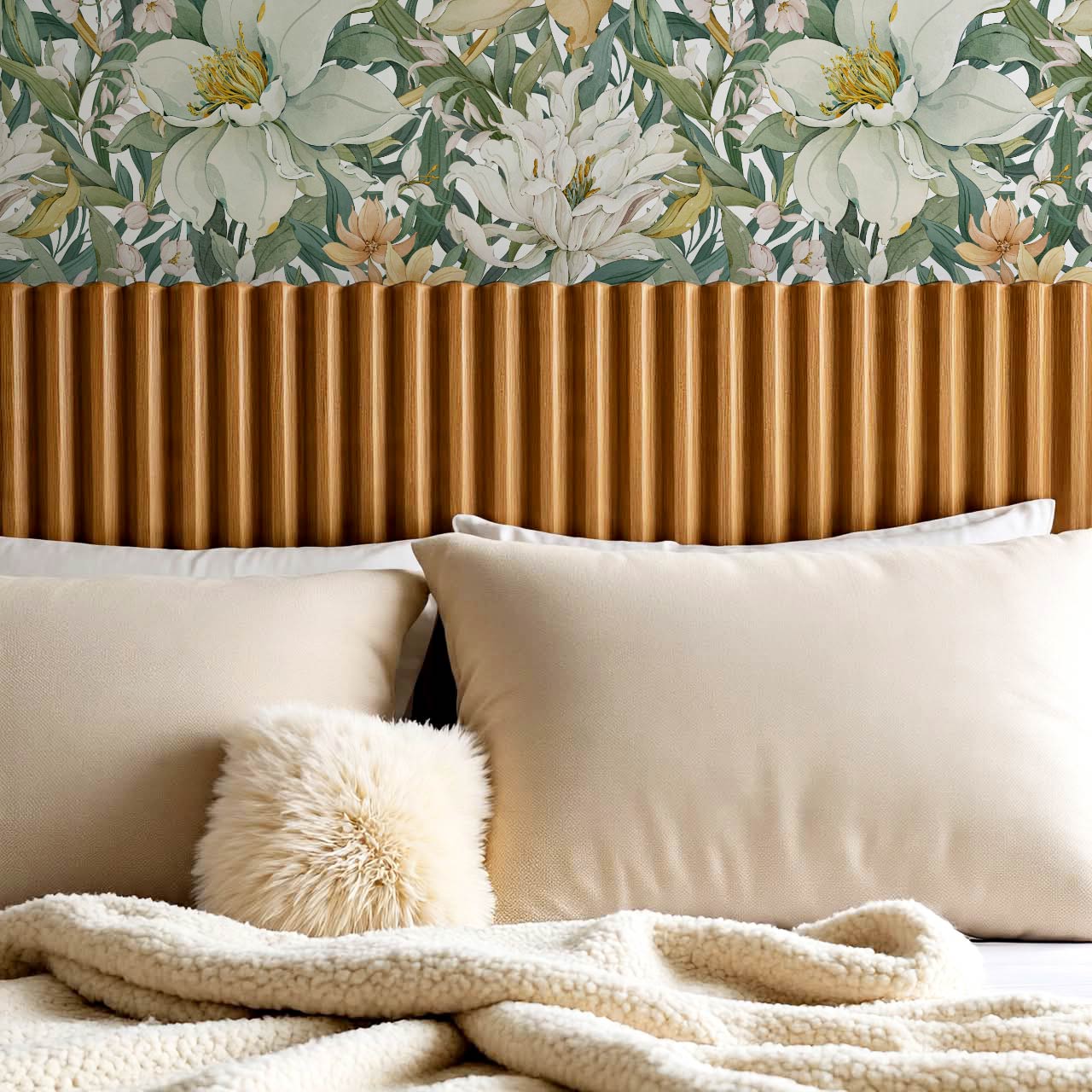 Madelle Blossom Botanica White Wallpaper