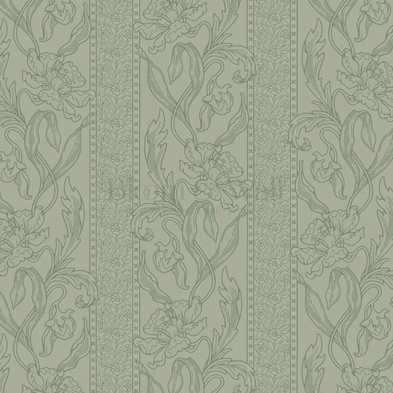 Micaela Art Nouveau Trailing Floral Sage Wallpaper