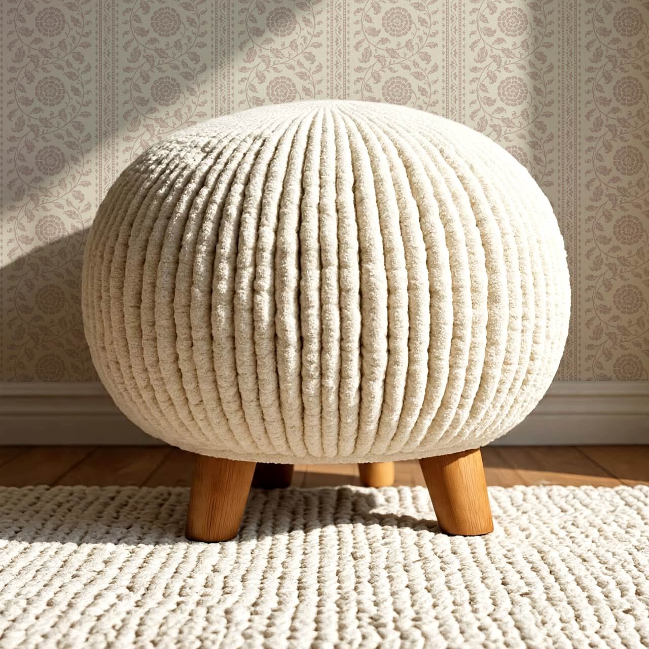 Madelyn Scrolling Floral Stripes Rose Dust Wallpaper