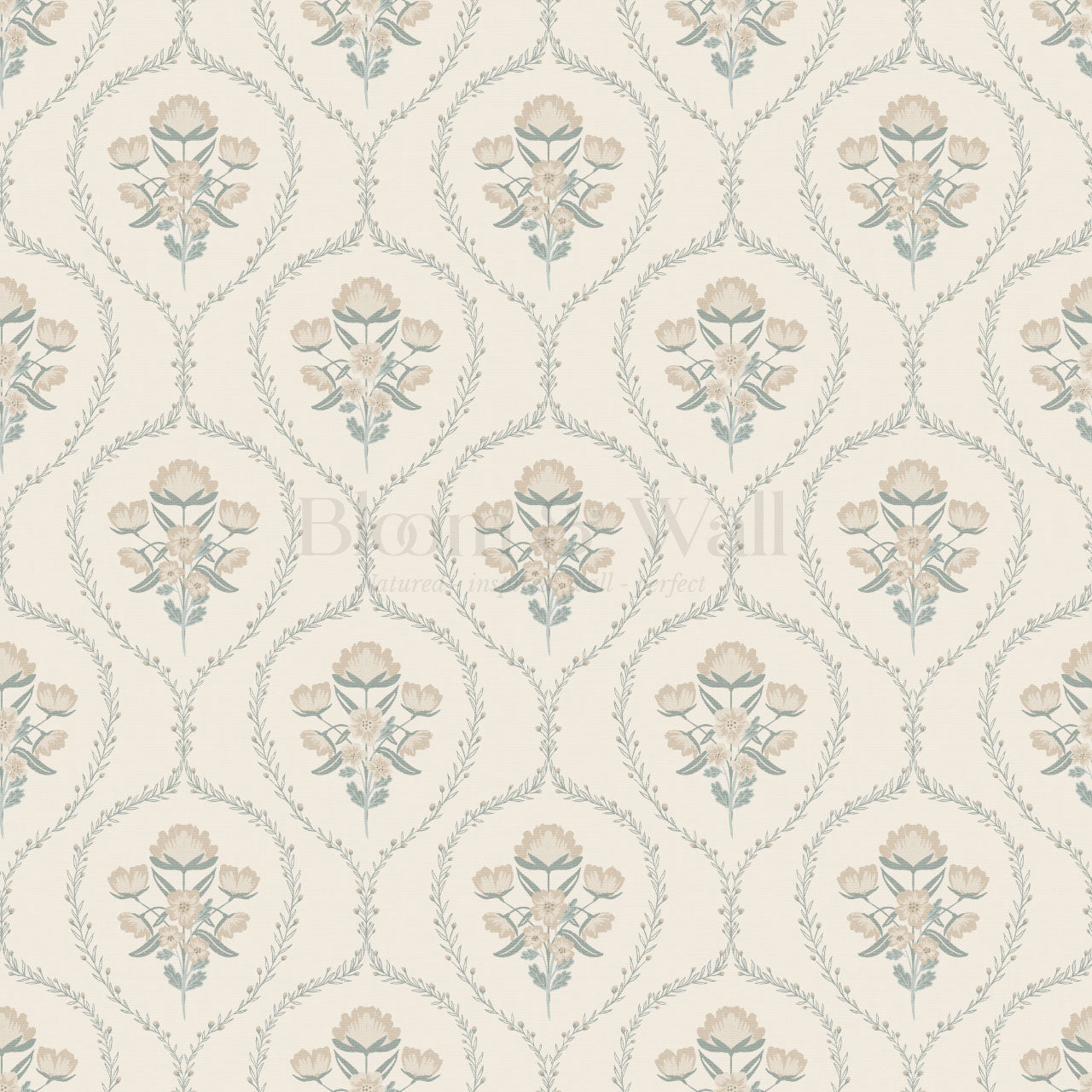Maeve Country Florals Beige Wallpaper